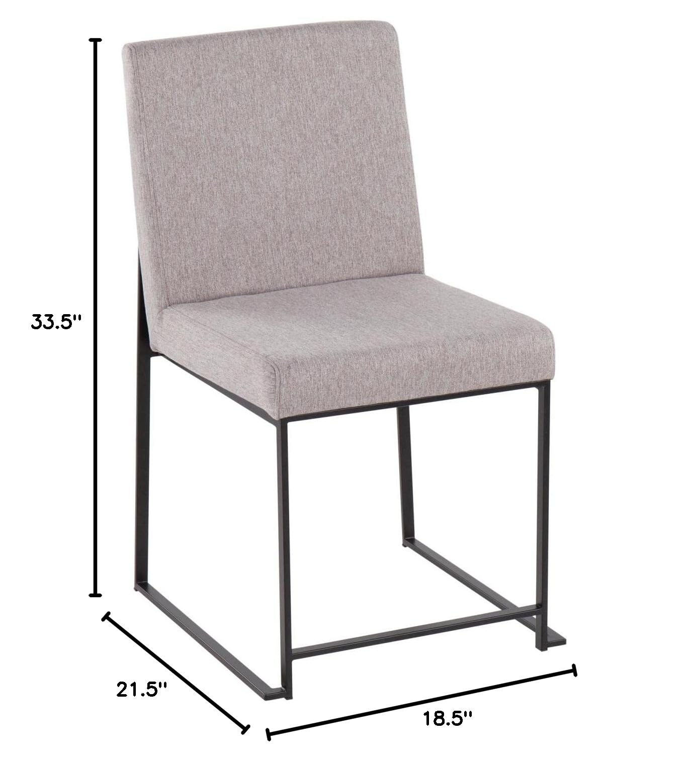 LumiSource High Back Fuji Dining Chair - Set of 2 Modern Upholstered Kitchen Chairs for Dining Table | Comfortable Contemporary Seating for Home, Restaurant & Office Use