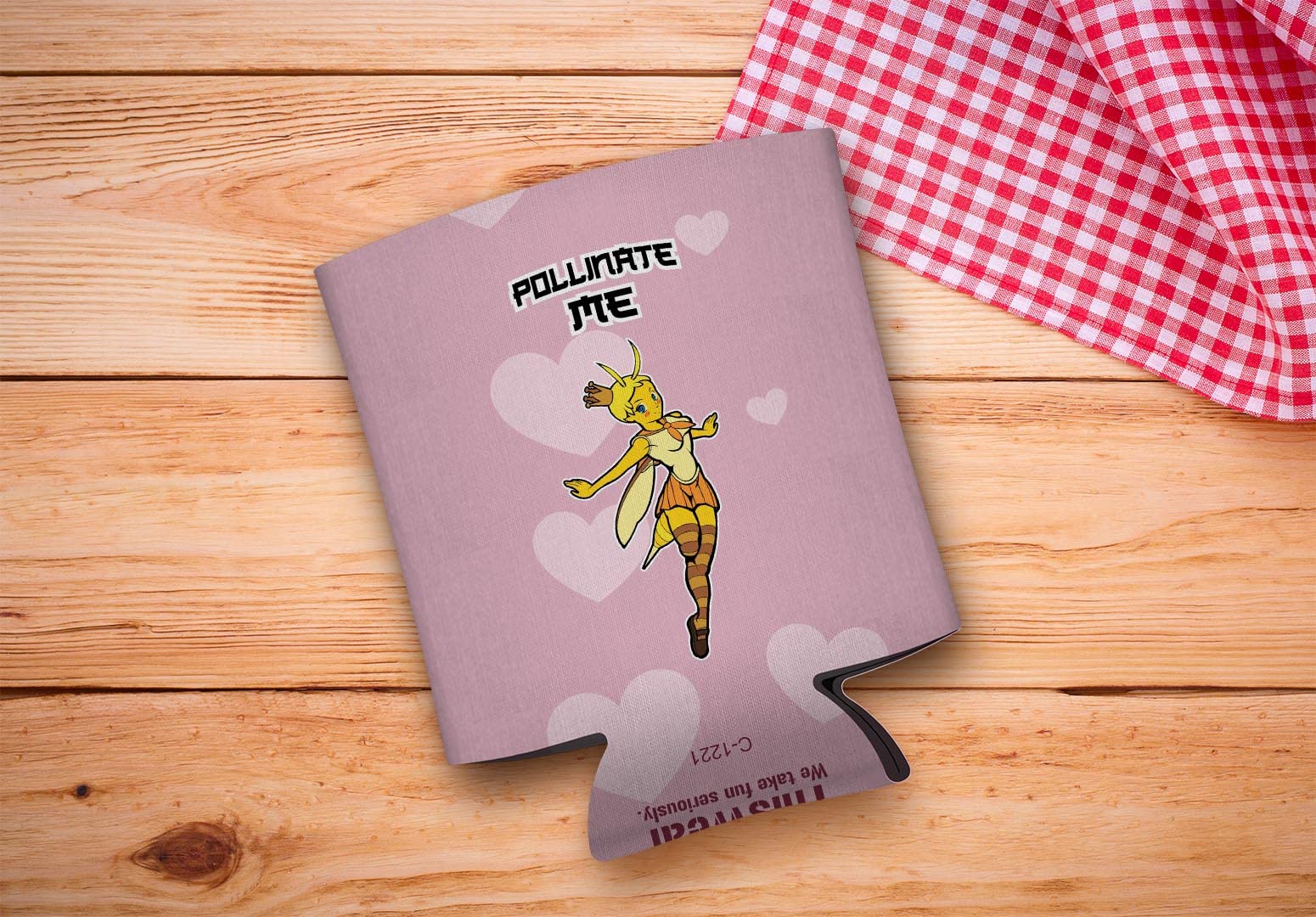 48-Pack Honey Bee Themed Drink Can Coolers - Cute Pollinate Me Design for Valentine's Day Gifts, Summer Parties & Outdoor Picnics