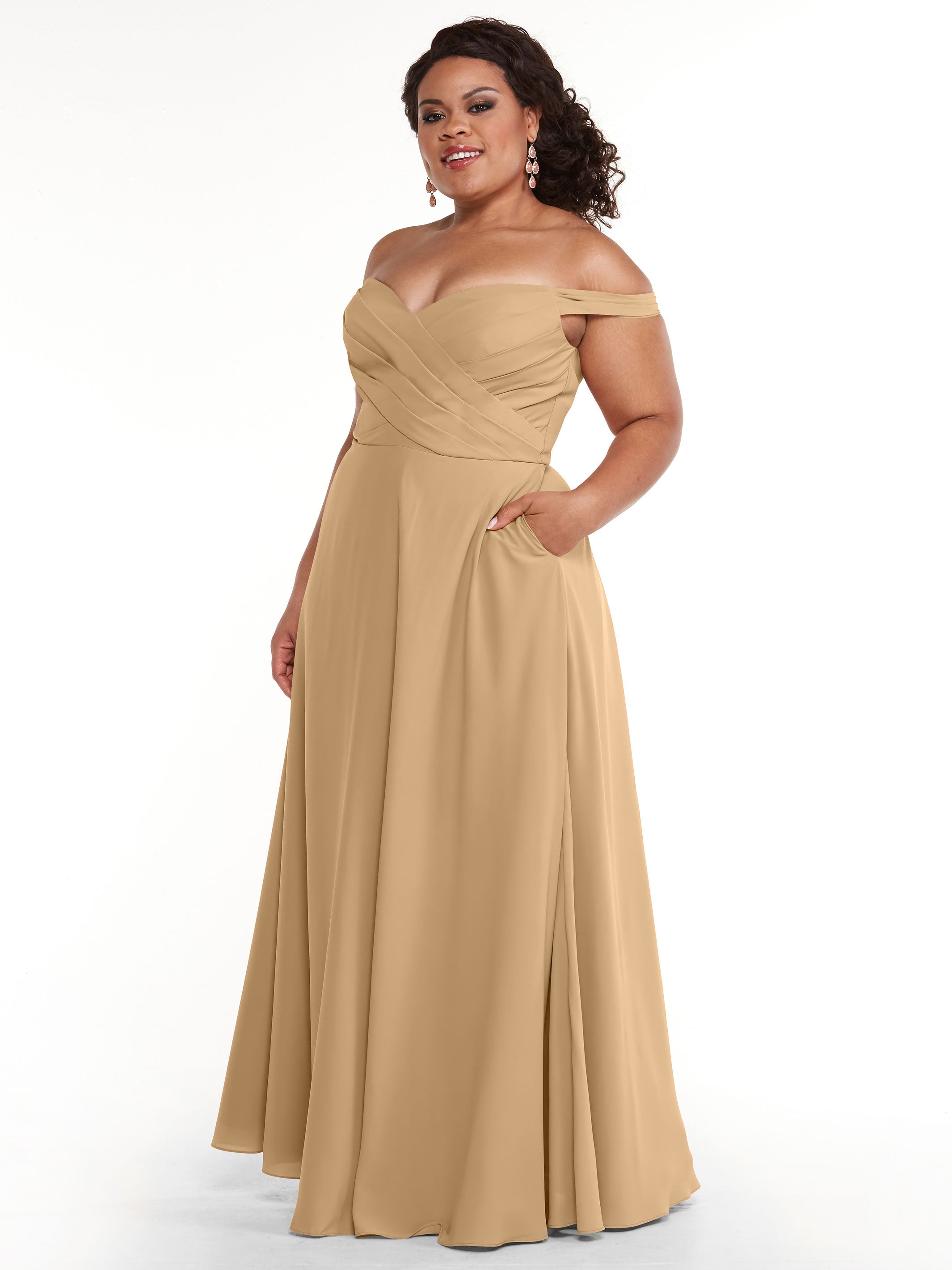 Elegant 83018 Stretch Chiffon Bridesmaid Dress with Pleated Sweetheart Neckline - Perfect for Weddings, Formal Events & Special Occasions