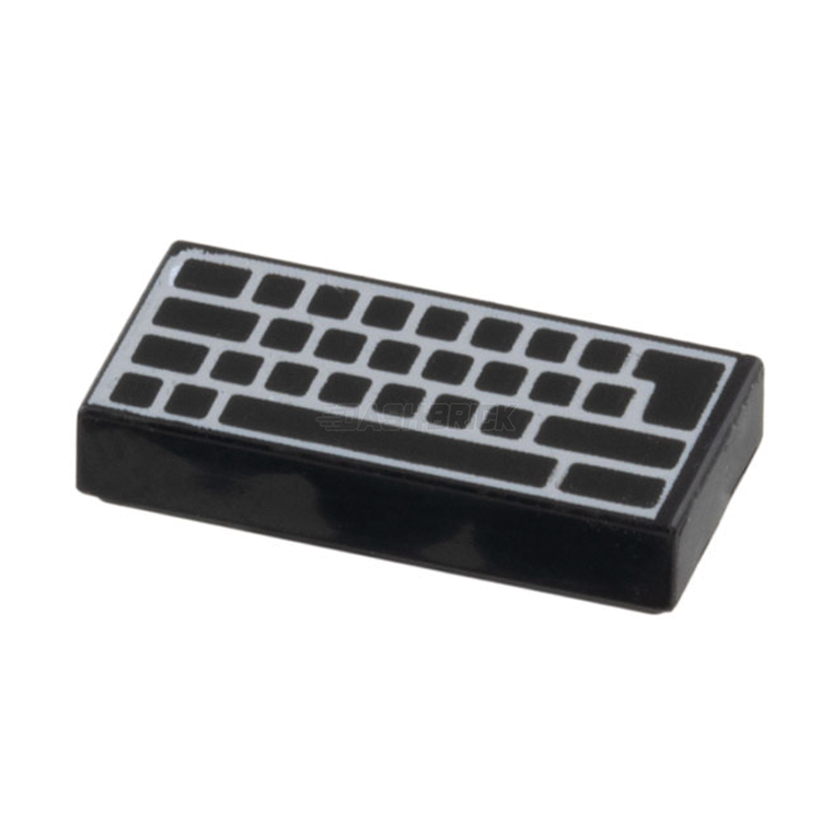 LEGO Minifigure Accessory - Black Computer Keyboard Tile (3069bpb0856) for LEGO City & Office Scenes | Perfect for Miniature Computer Builds