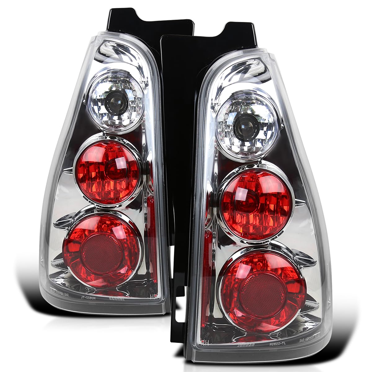 Spec-D Tuning Chrome LED Tail Lights for 2003-2005 Toyota 4Runner - Left & Right Pair Assembly - Upgrade Your SUV's Style & Visibility for Night Driving