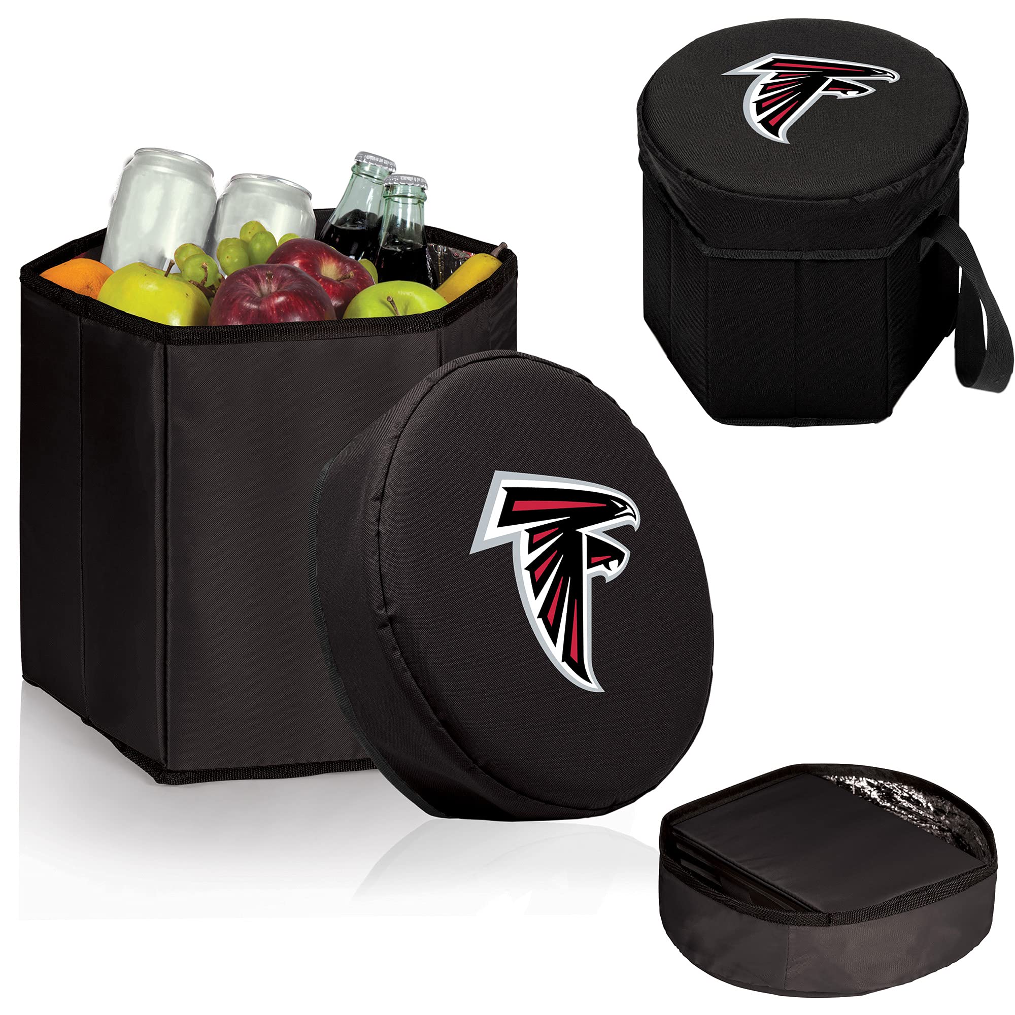 PICNIC TIME NFL Bongo Portable Soft Cooler & Seat - Insulated Beach Cooler Tote Bag with Shoulder Strap - Collapsible Cooler for Picnics, Tailgating, Camping & Outdoor Activities