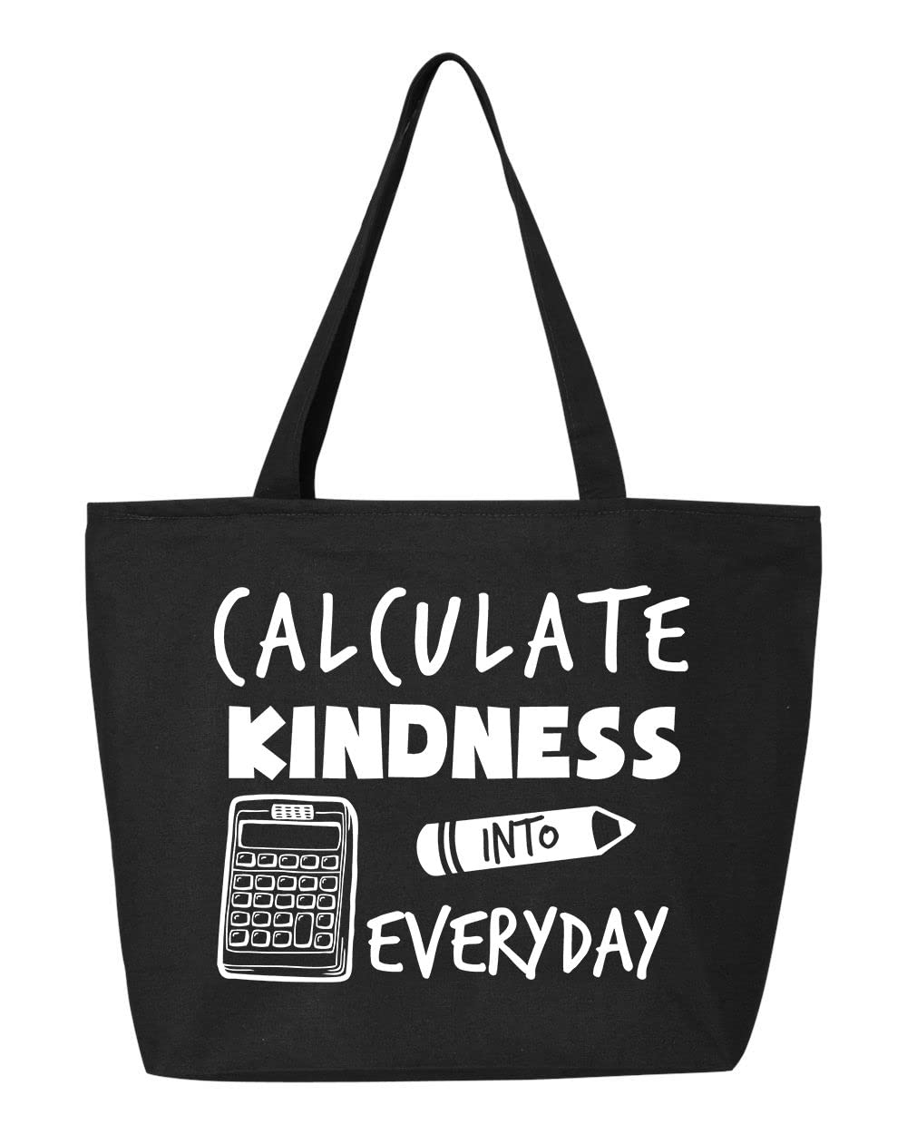 Shop4Ever® Heavy Duty Canvas Tote Bag with Zipper - 12oz Durable Teacher Appreciation Gift for Math Educators - Perfect for School, Grocery Shopping & Everyday Use