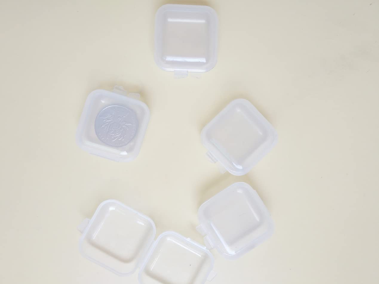 WOIWO 20-Pack Clear PP Plastic Earplug Storage Boxes - Small Jewelry Organizer for Ear Studs, Electronic Accessories & Mini Items | Portable Empty Cases for Travel, Home & Office Organization