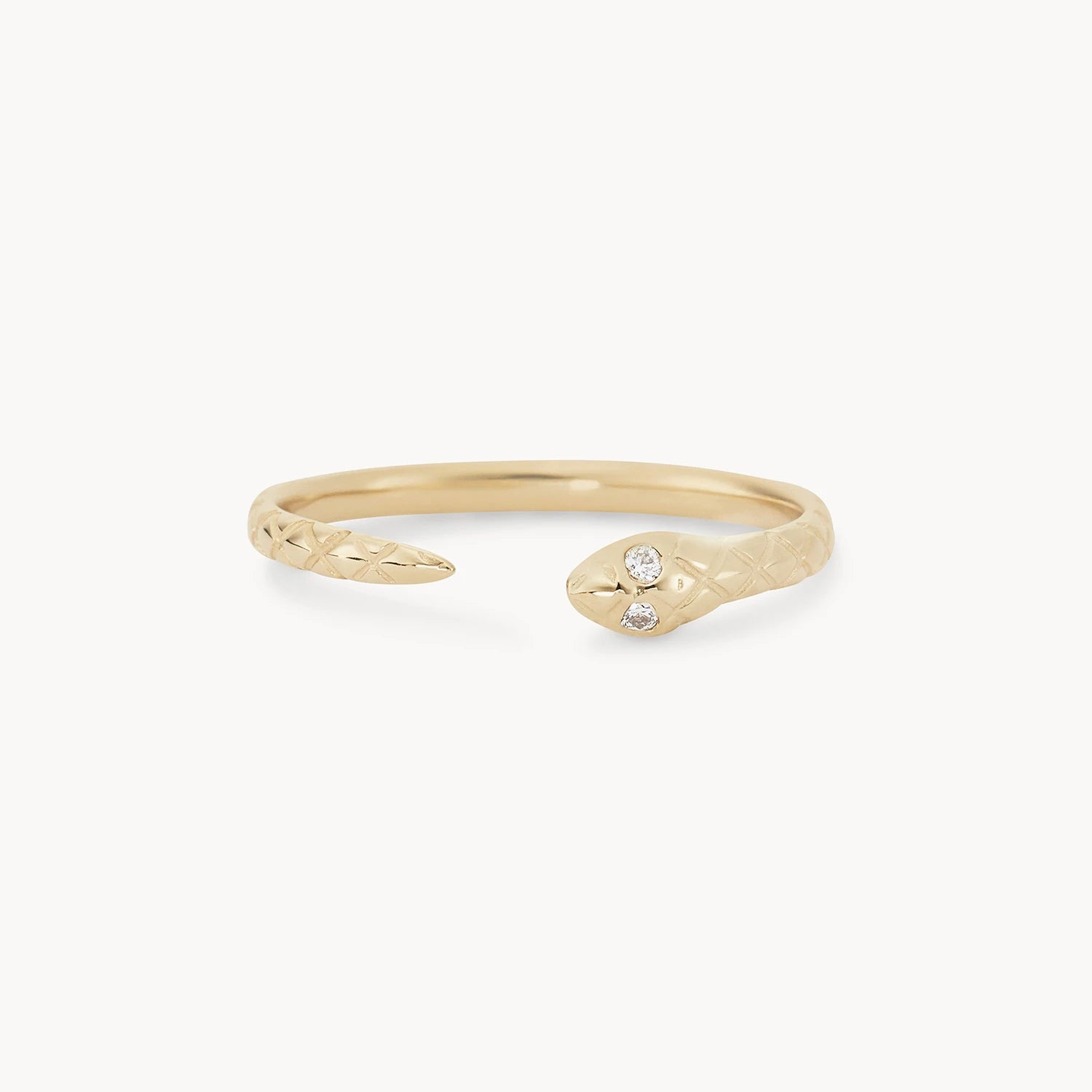 Revival Diamond Snake Ring - 14K Yellow Gold Elegant Jewelry for Women, Perfect for Parties, Weddings & Special Occasions