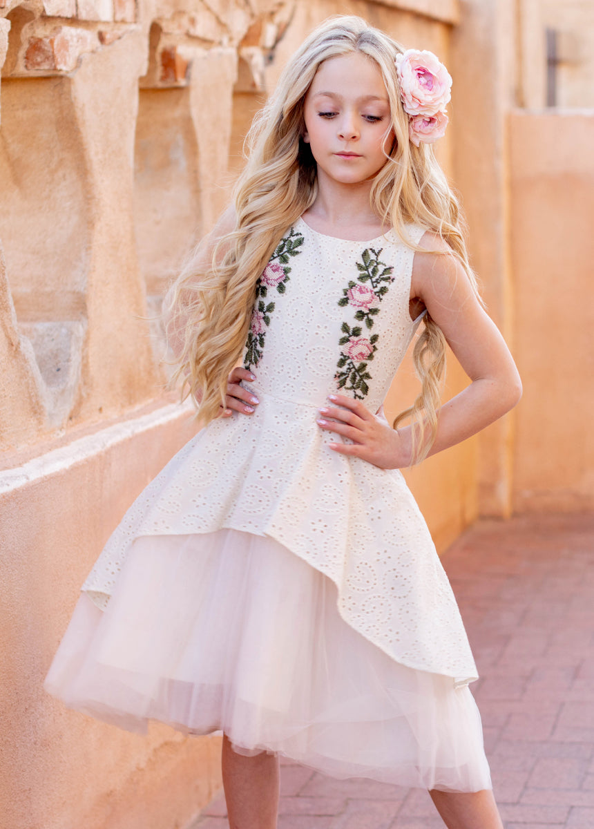 Amberlyn Cream Dress for Women | Elegant Casual & Party Wear | Perfect for Weddings, Dates & Office