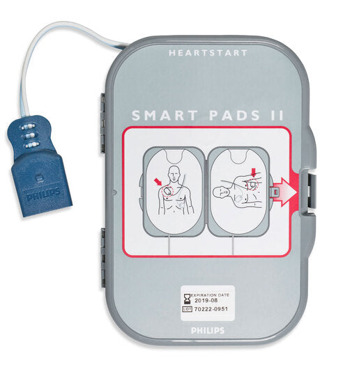 Heartstart FRx Smart Pads II - Replacement Defibrillator Electrodes for Philips AED - Emergency First Aid & CPR Training Supplies for Home, Workplace & Public Safety