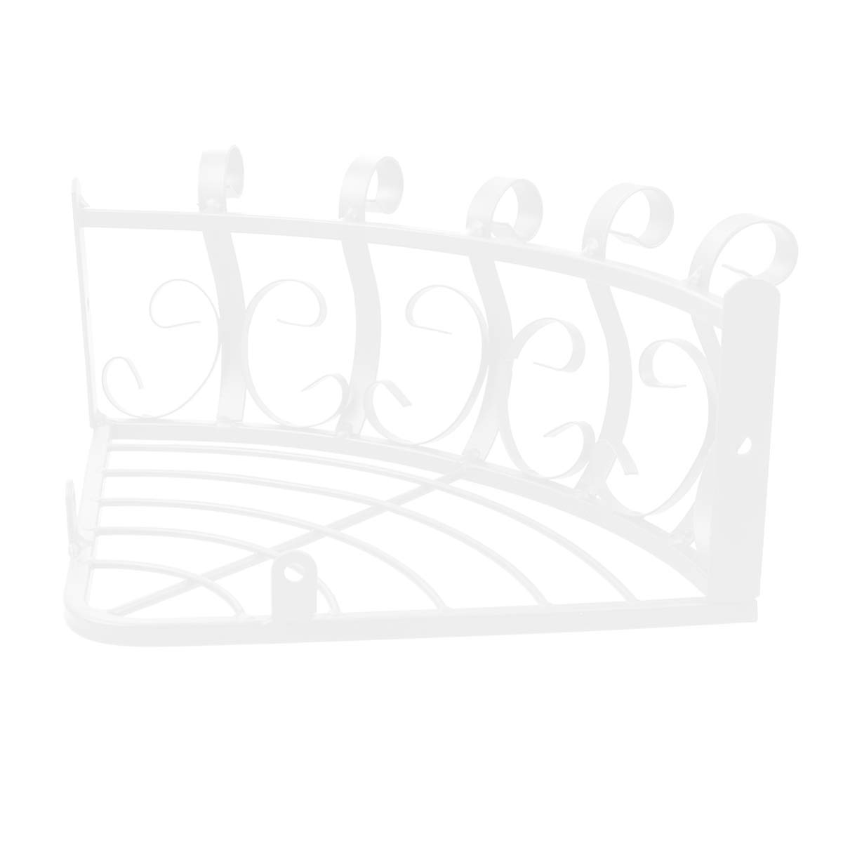 Metal Flower Pot Holder Wall Mounted - Corner Shelves & Railing Planter Bracket - Fence Planter Hanger Basket for Garden, Balcony, Porch - White - Perfect for Outdoor Decor & Small Space Gardening