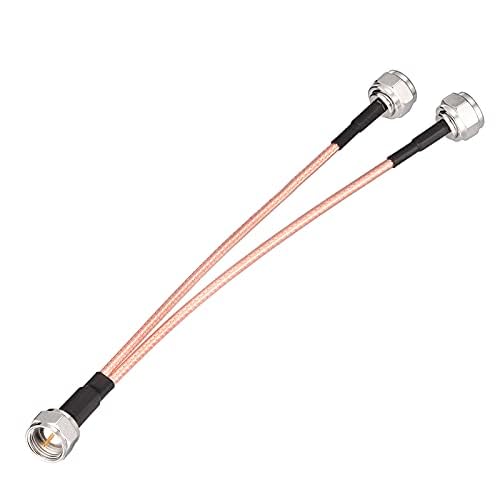 Superbat F Type Splitter Cable - 75 Ohm Coaxial Cable Splitter, F Male to Dual F Male, 6 Inch - for Cable Modem, TV Box, Satellite, Antenna | Perfect for Home Theater Setup & Signal Distribution