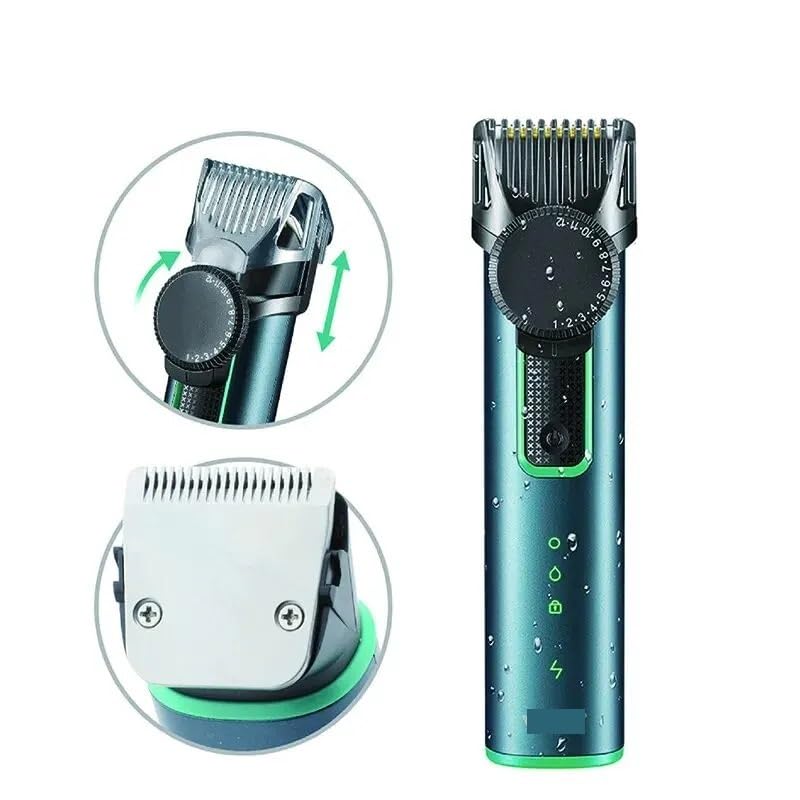 Premium Cordless Rechargeable Beard Trimmer & Hair Clipper Kit - Waterproof Electric Shaver for Men with Multiple Attachments - Perfect for Home, Travel & Professional Grooming