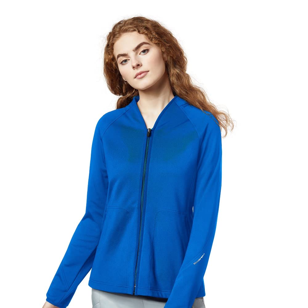 WonderWink Women's Fleece Full-Zip Jacket - Soft Warm Winter Outerwear for Work & Casual Wear | Perfect for Nursing, Office & Outdoor Activities