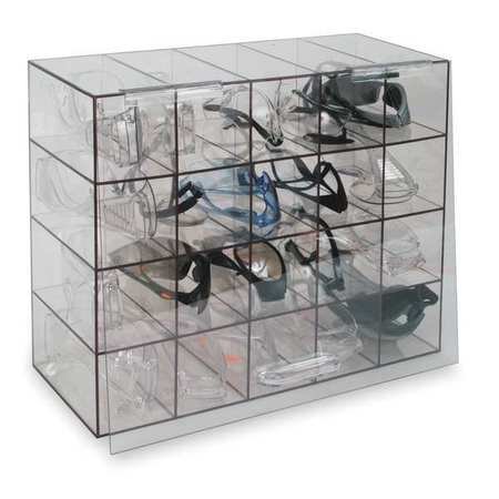 Clear PETG Protective Eyewear Dispenser with Door Case - Ideal for Labs, Hospitals, and Industrial Safety Use