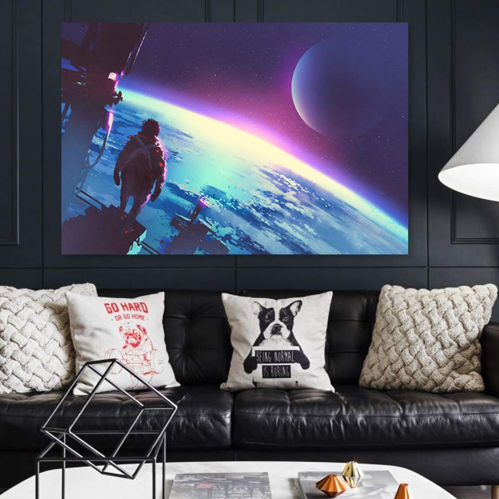 Wall26 Futuristic City Canvas Wall Art - 24x36 Inches Modern Urban Landscape Painting for Bedroom, Living Room, Office & Home Decor