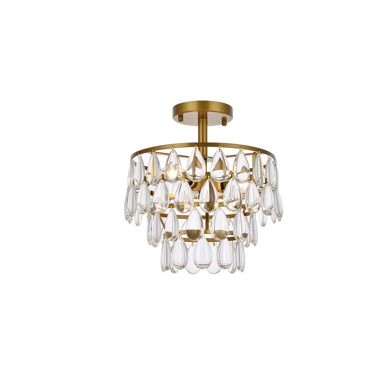 12 Inch Brass Flush Mount Ceiling Light - Modern Indoor Lighting Fixture for Living Room, Bedroom & Kitchen | Bright & Stylish Home Decor