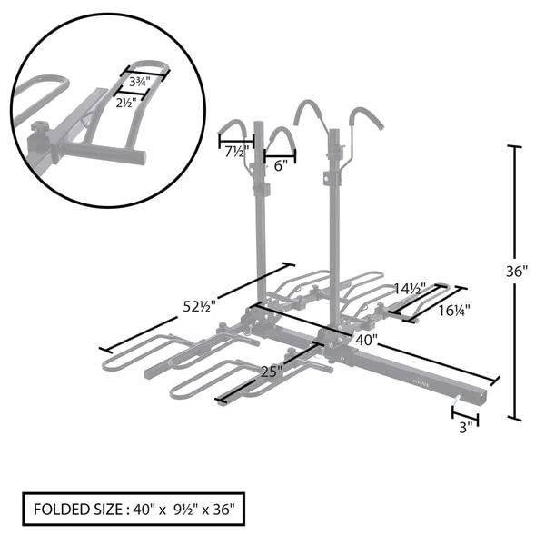 Heavy Duty Hitch Mount Bike Rack for 4 Bikes - 2