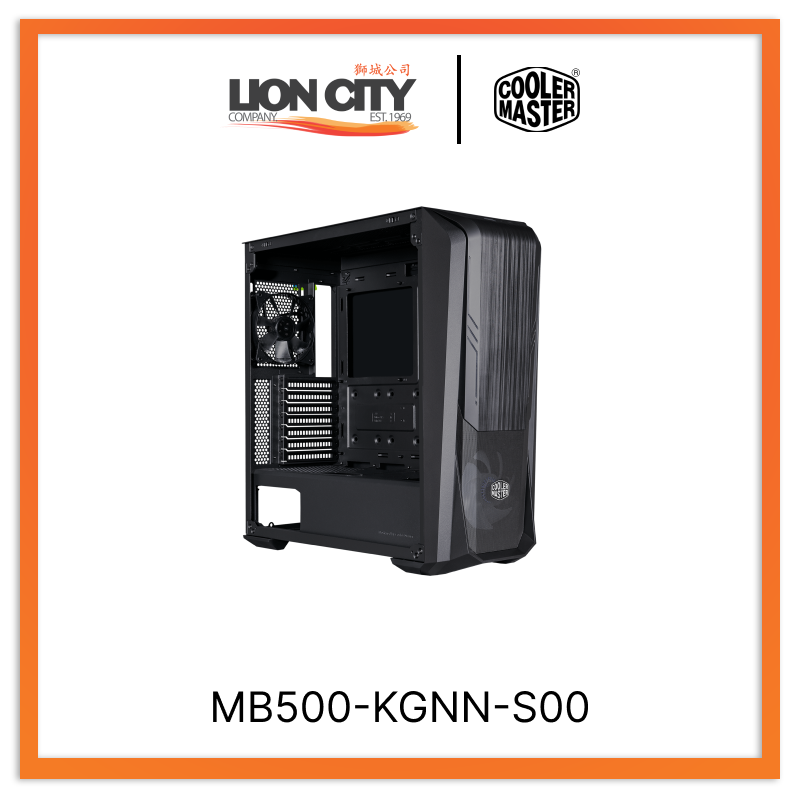 Cooler Master MB500 KGNN-S00 CM MasterBox 500 ARGB ATX Mid Tower PC Case - High Airflow Gaming Computer Case with Tempered Glass Side Panel & RGB Lighting for Custom Builds