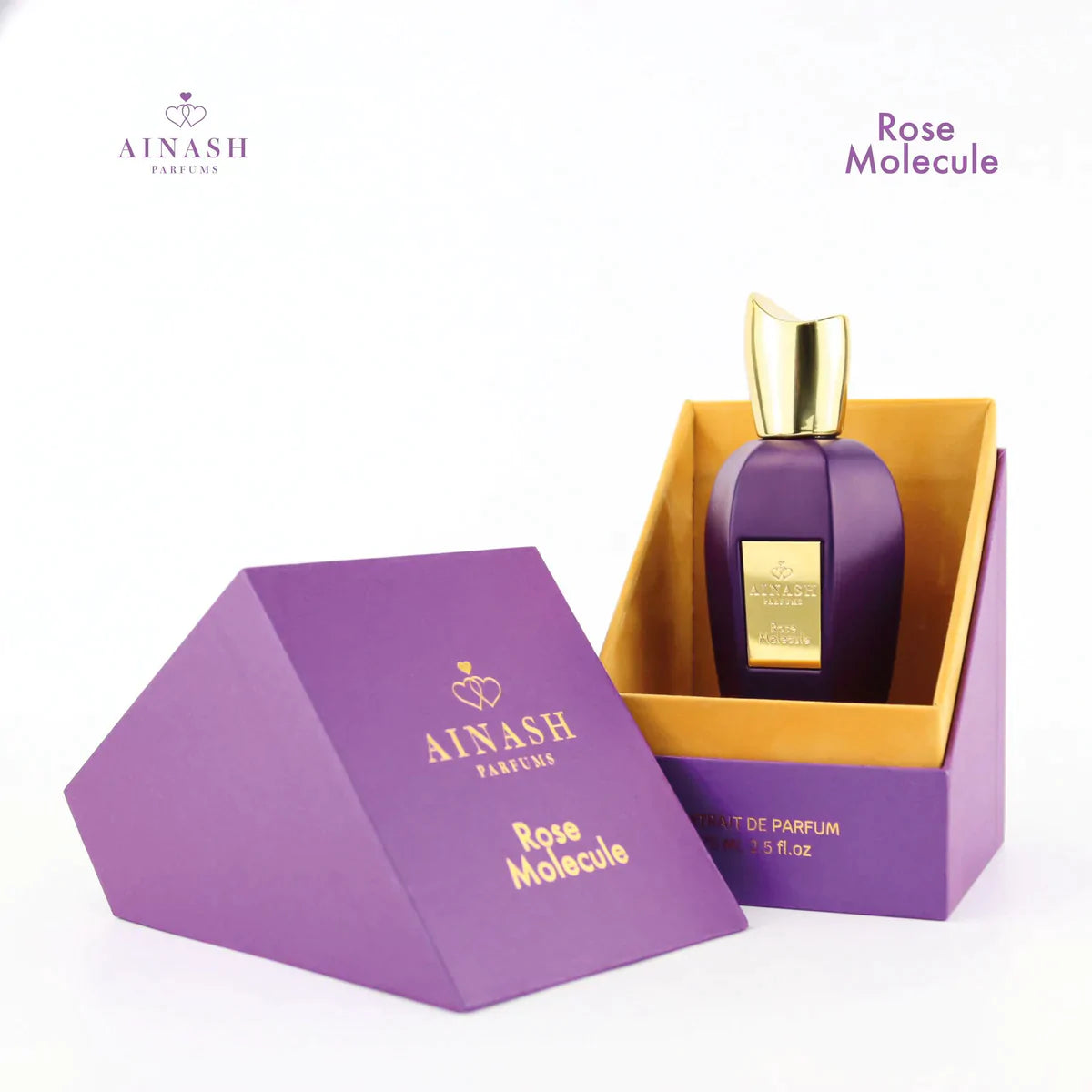 Ainash Rose Molecule 2.5 oz Eau de Parfum for Women - Floral Perfume for Date Night & Special Occasions