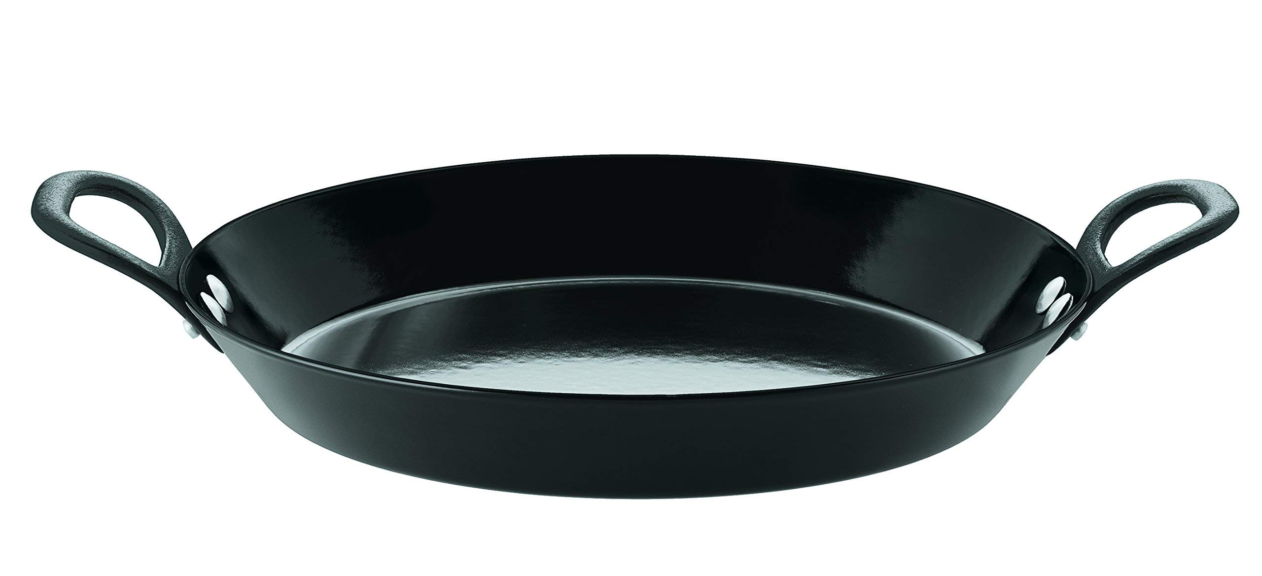 Rosle 24cm Black Cast Iron Serving Pan with Enameled Handle - Perfect for Searing, Roasting & Serving Steaks, Vegetables & More in Style