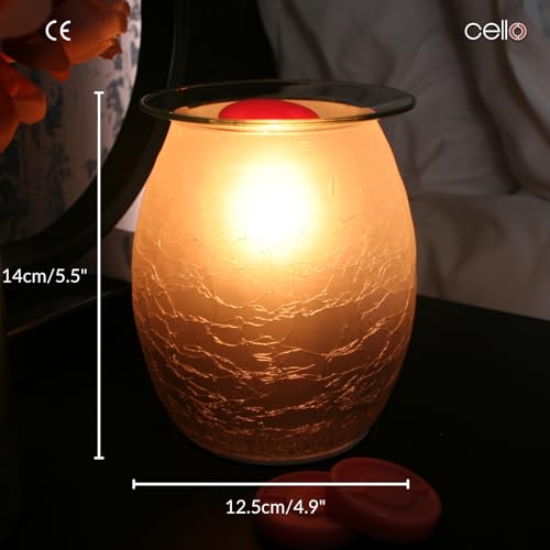 Premium Electric Wax Warmer with Crackle Glass - Aromatherapy Wax Melter for Home, Office & Spa - Perfect for Relaxation & Stress Relief