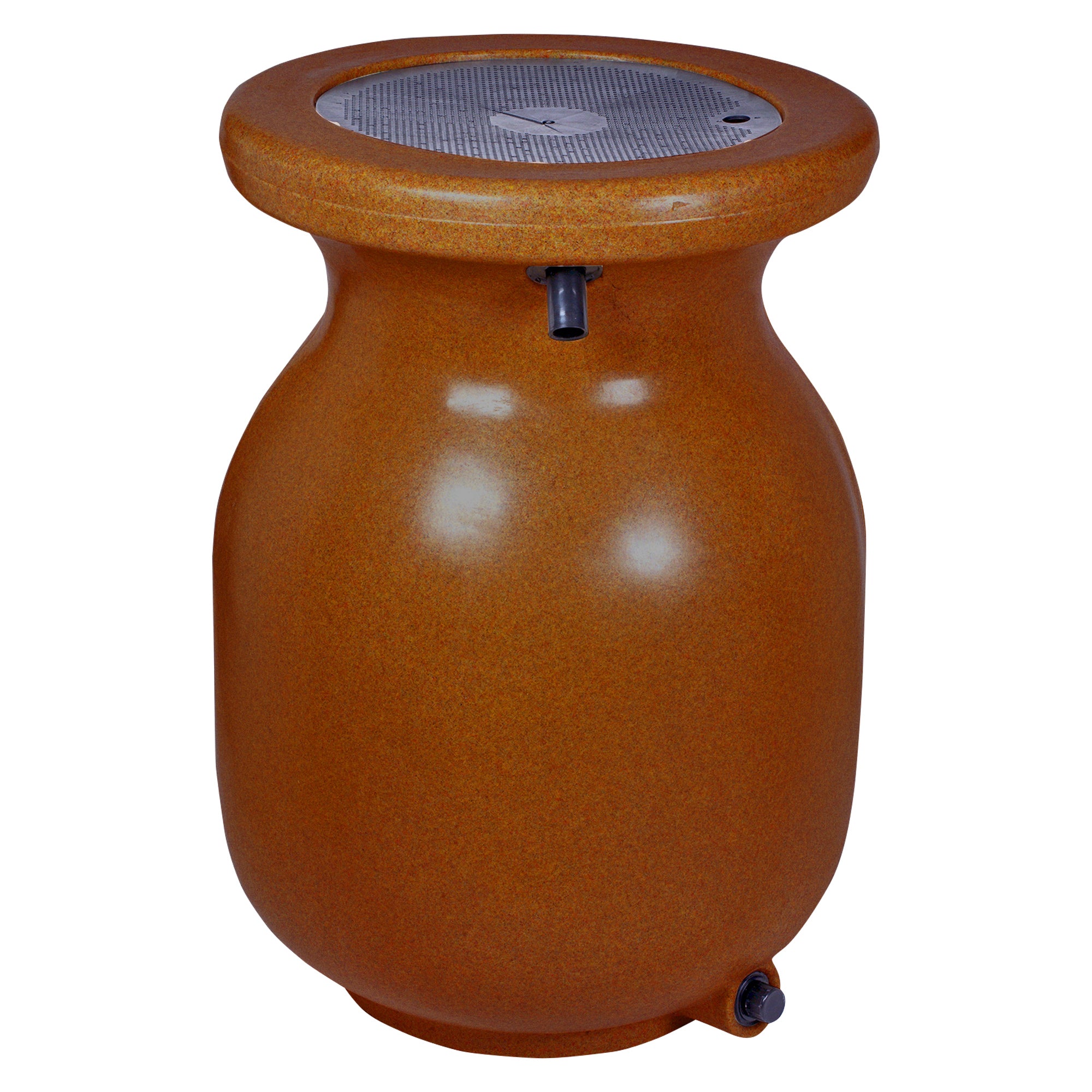 50 Gallon Rain Barrel with Brass Spigot - Sandstone Look Outdoor Water Collection Urn - Recycled Plastic Water Storage for Lawn, Plants & Gardens - Sustainable Rainwater Catcher for Eco-Friendly Watering | Perfect for Drought Areas & Off-Grid Living