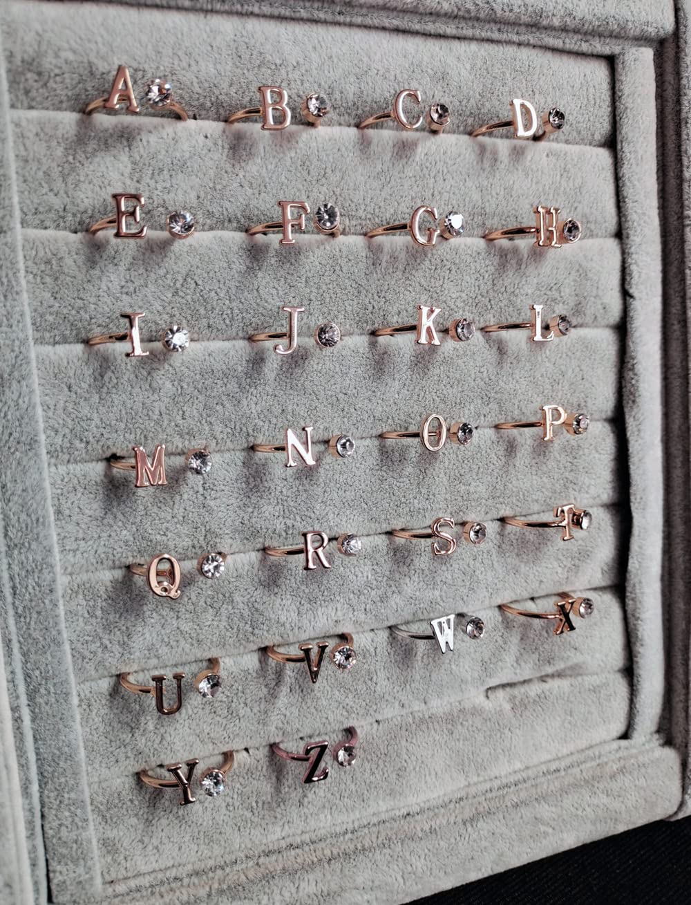 Personalized Rose Gold Initial Letter Ring A-Z - Custom Monogram Stackable Ring for Women - Perfect for Gifts, Engagements, and Everyday Wear