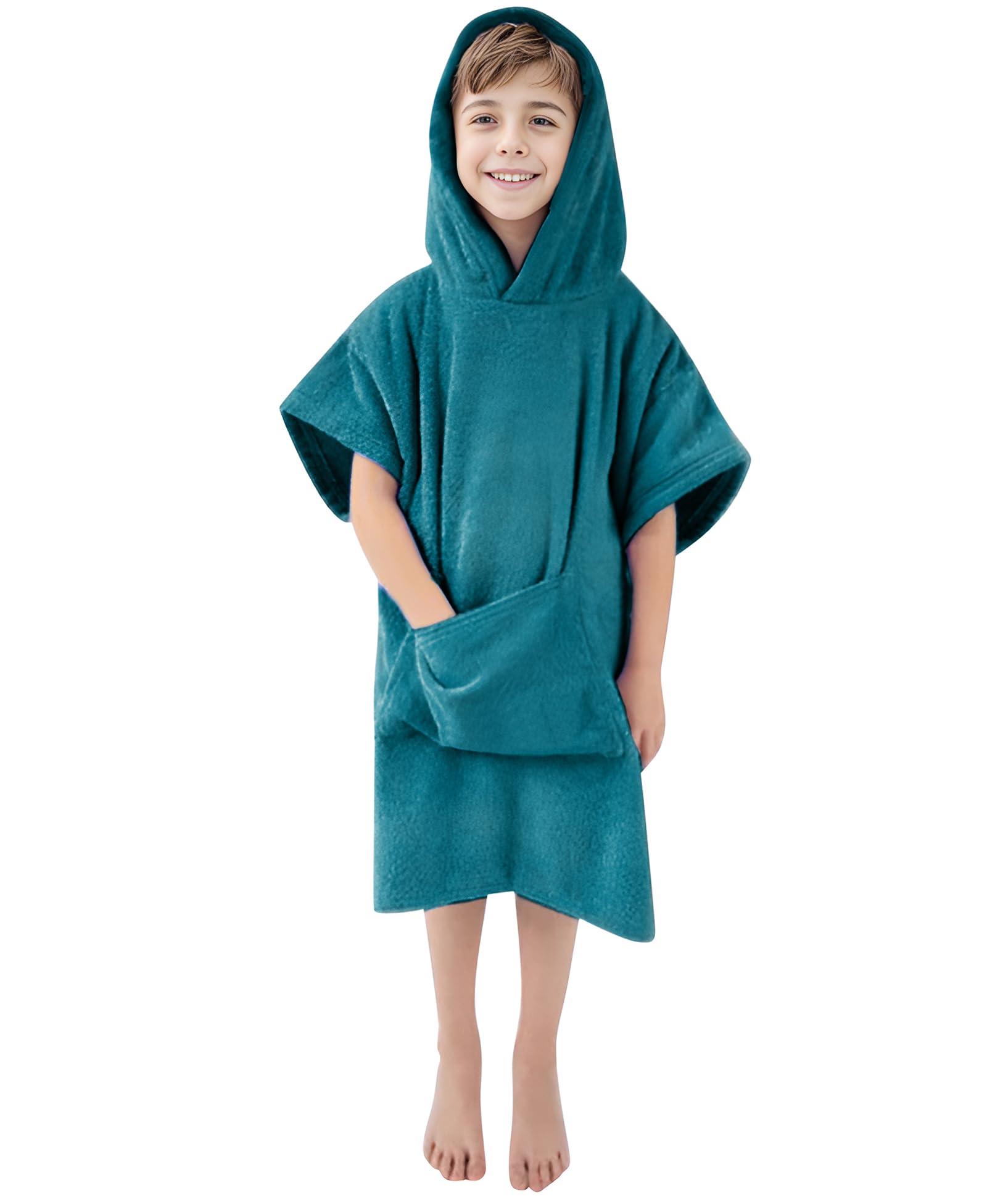 MissShorthair Kids Beach Poncho Towel with Hood - Quick Dry Swim & Surf Changing Robe for Boys & Girls (Ages 2-13) - Perfect for Pool, Beach & After-Swim Wrap
