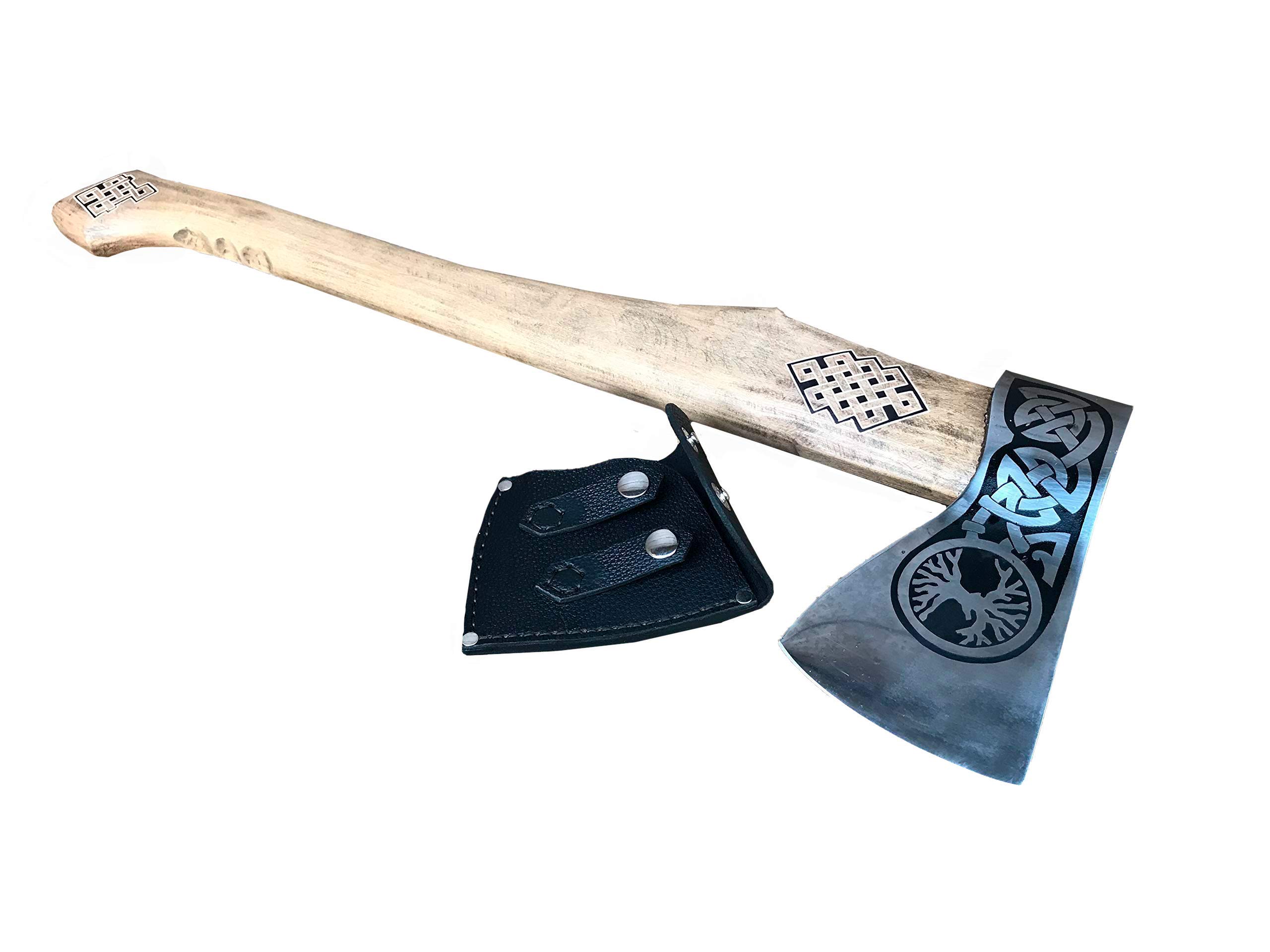 Viking Axe with Tree of Life Design - Handcrafted Medieval Battle Axe for Men, Perfect Gift for Dad & Husband - Hunting, Camping, Outdoor Survival & Historical Reenactment