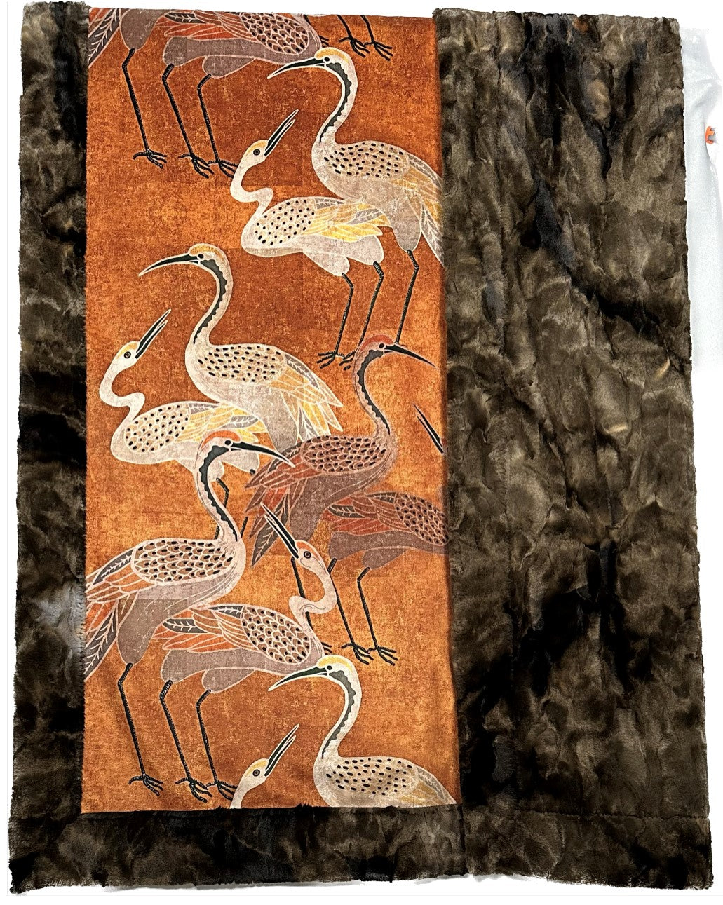 Golden Hour Festival Crane & Brown Rabbit Tie Dye Adult Blanket 54x77 - Premium Spoonflower Fabric for Cozy Home Decor, Bedroom Throw, Picnic Mat & Festival Accessory