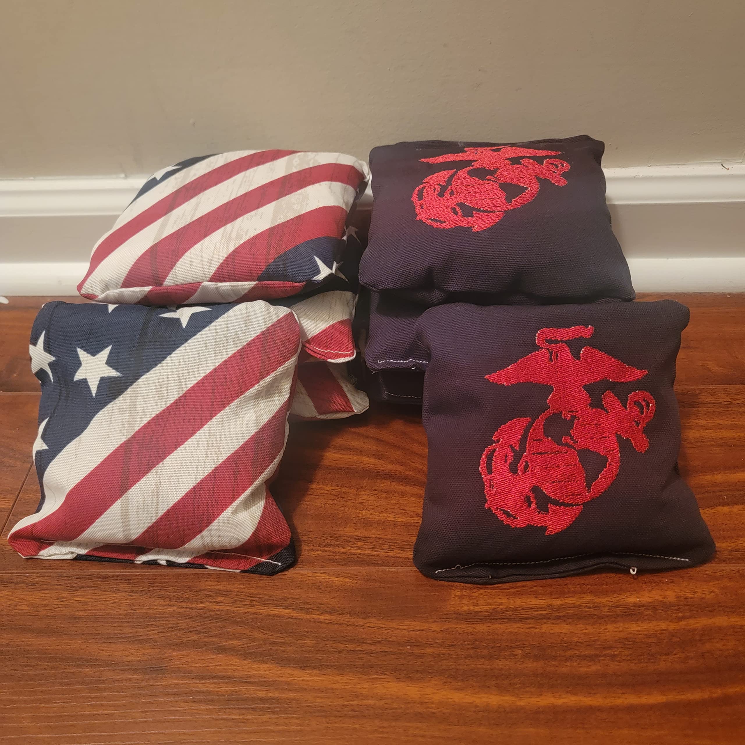 Premium US Marine Corps Cornhole Bags Set of 8 - Heavy Duty Bean Bags for Outdoor Games, Tailgating, Backyard Parties & Military-Themed Events