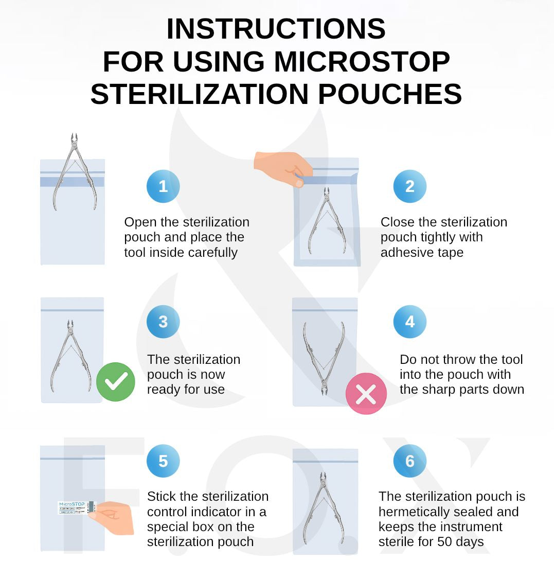 MicroStop Dry Heat Sterilization Pouches with Class 4 Indicator - 60x100mm (100 Pack) | Ideal for Dental Tools, Tattoo Needles & Medical Instrument Sterilization