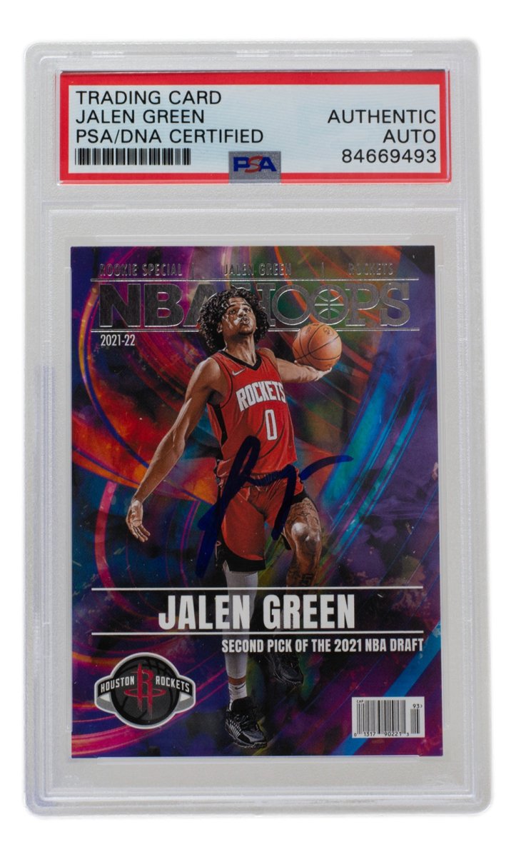 Jalen Green Autographed Houston Rockets 2021 NBA Hoops Rookie Card #RS2 PSA/DNA Certified - Collectible Basketball Memorabilia for Fans & Investors