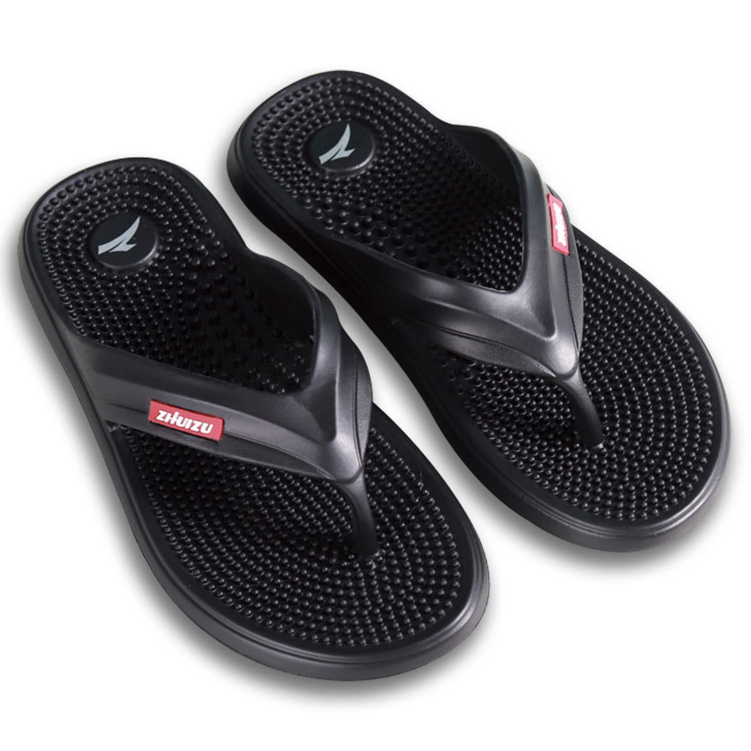 **Men's Massage Flip Flops - Open Toe House Slippers, Non-Slip Beach Sandals & Shower Shoes for Plantar Fasciitis Relief, Acupressure Gym Slides for Indoor & Outdoor Use - Perfect for Relaxation, Post-Workout Recovery & Beach Walks**