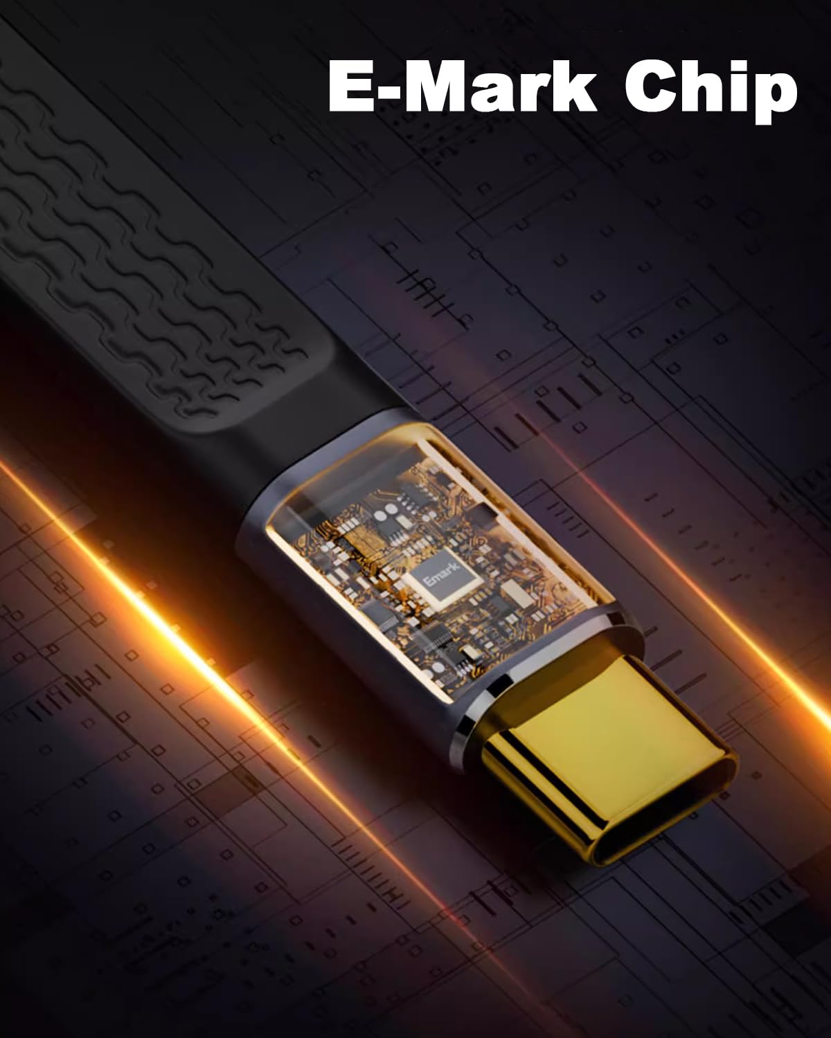 Poyiccot 5inch USB C Cable 240W Fast Charging, U-Shape 180 Degree USB C to C Cable 40Gbps, Flat & Flexible PD 3.1 Thunderbolt 4 Compatible for iPhone 15 Pro/Max, MacBook, iPad, External SSD, Docking Station - Perfect for Home, Office & Travel Charging
