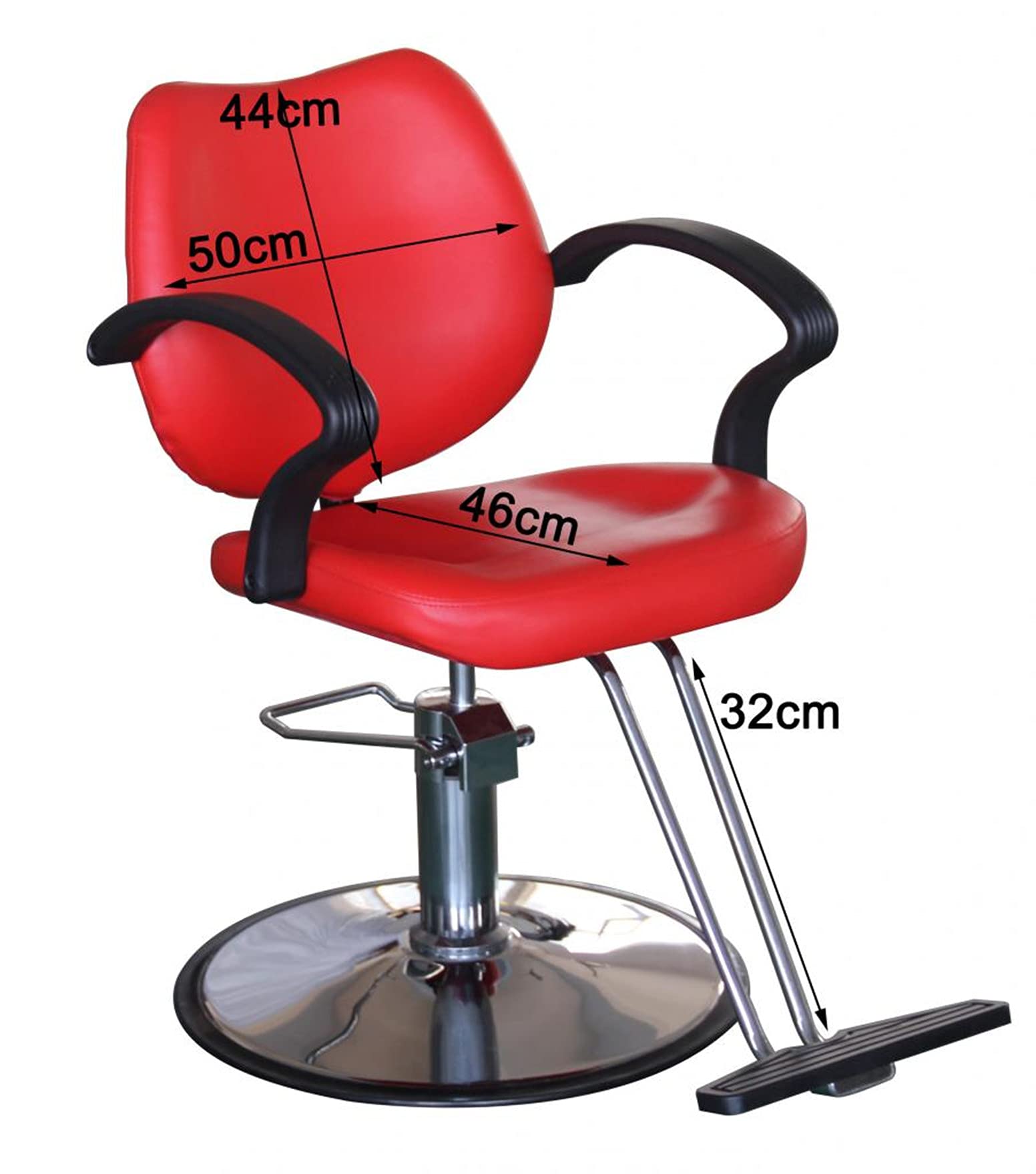 Professional 360° Swivel Rolling Barber Chair - Red Styling Cutting Salon Chair for Hairdressers & Stylists | Perfect for Hair Salons, Barber Shops & Home Spa Use