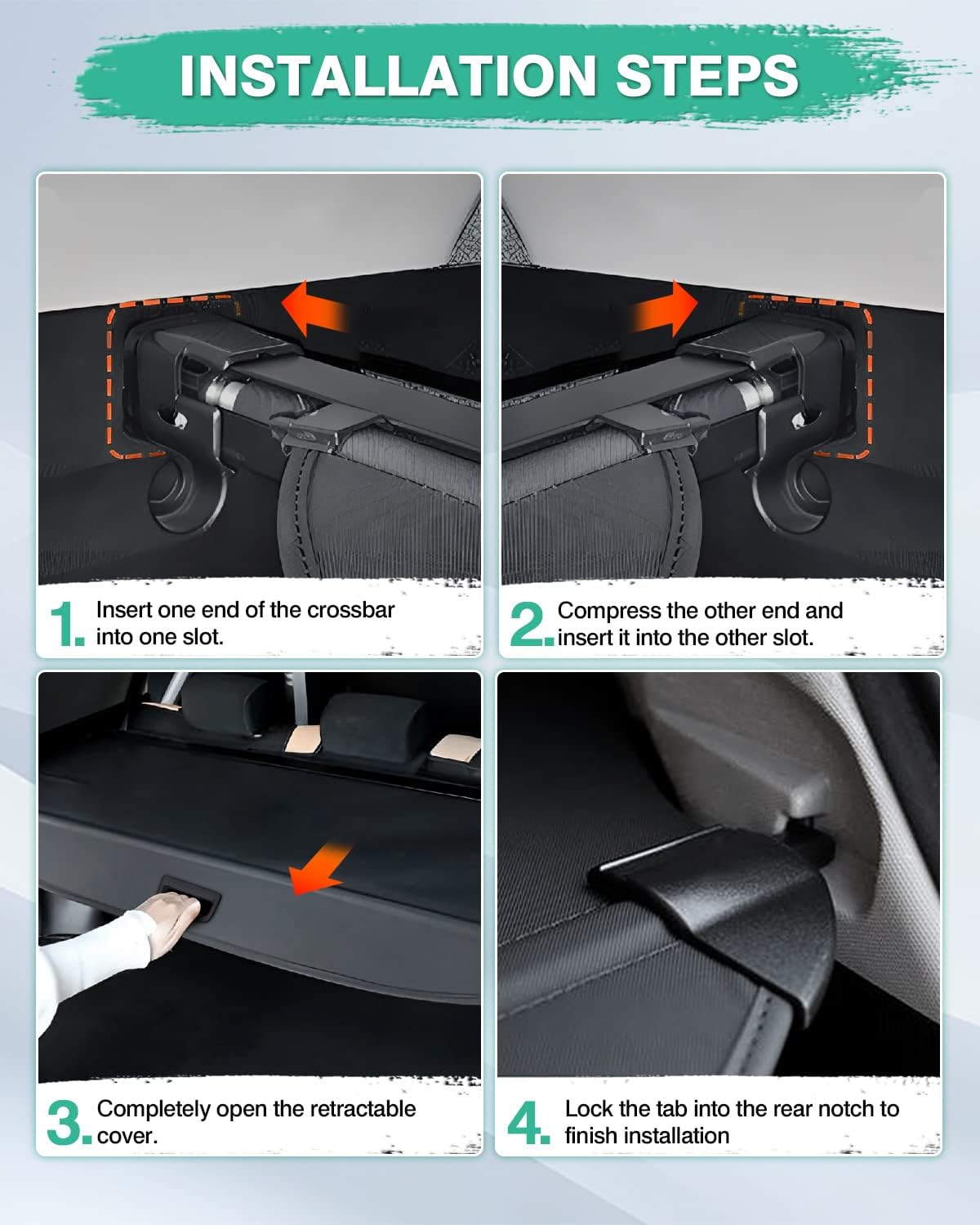 2024-2025 Lincoln Nautilus Retractable Cargo Cover - Durable Trunk Shade Protector for Luggage & Storage | Perfect for Road Trips, Grocery Hauling & Vehicle Organization