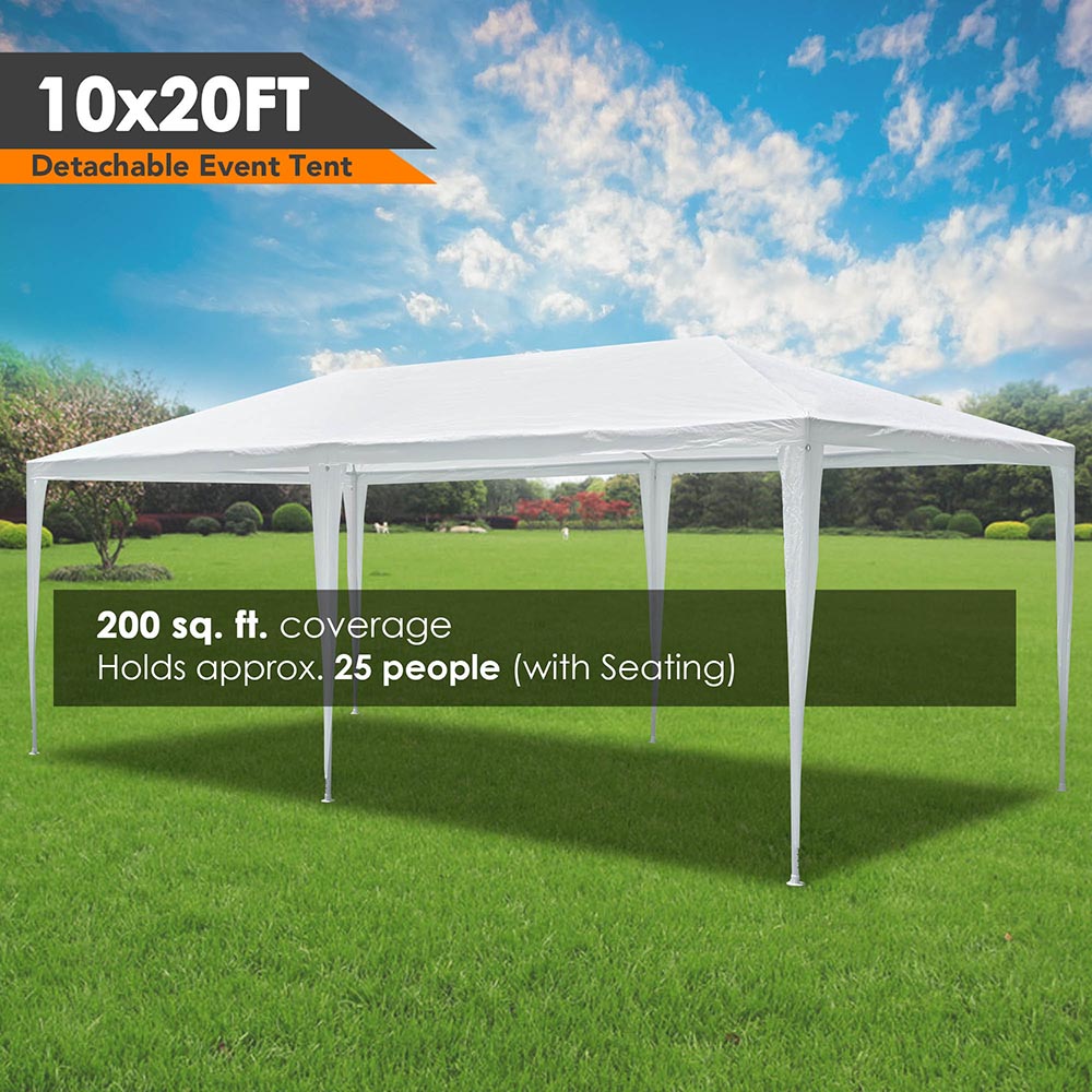 10x20 Wedding Party Tent with 6 Sidewalls & Screen - Outdoor Canopy for Events, Receptions, and Gatherings - TheLAShop