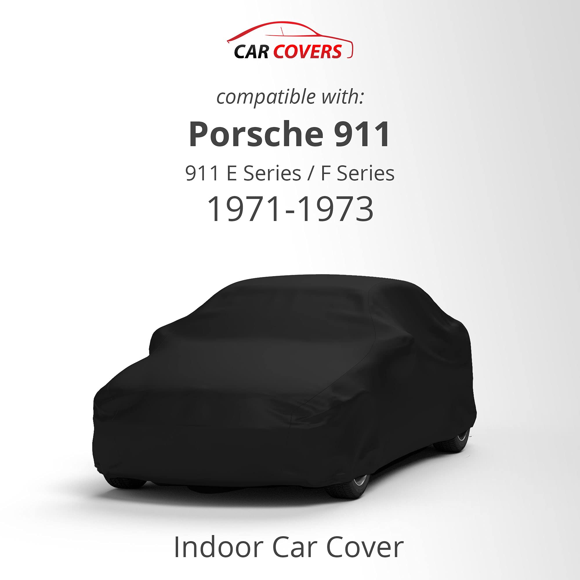 Scratch Resistant Indoor Car Cover for Porsche 1971-1973 911 E/F Series - Black Satin Ultra Soft Material with Warranty - Perfect for Garage Storage & Vehicle Protection