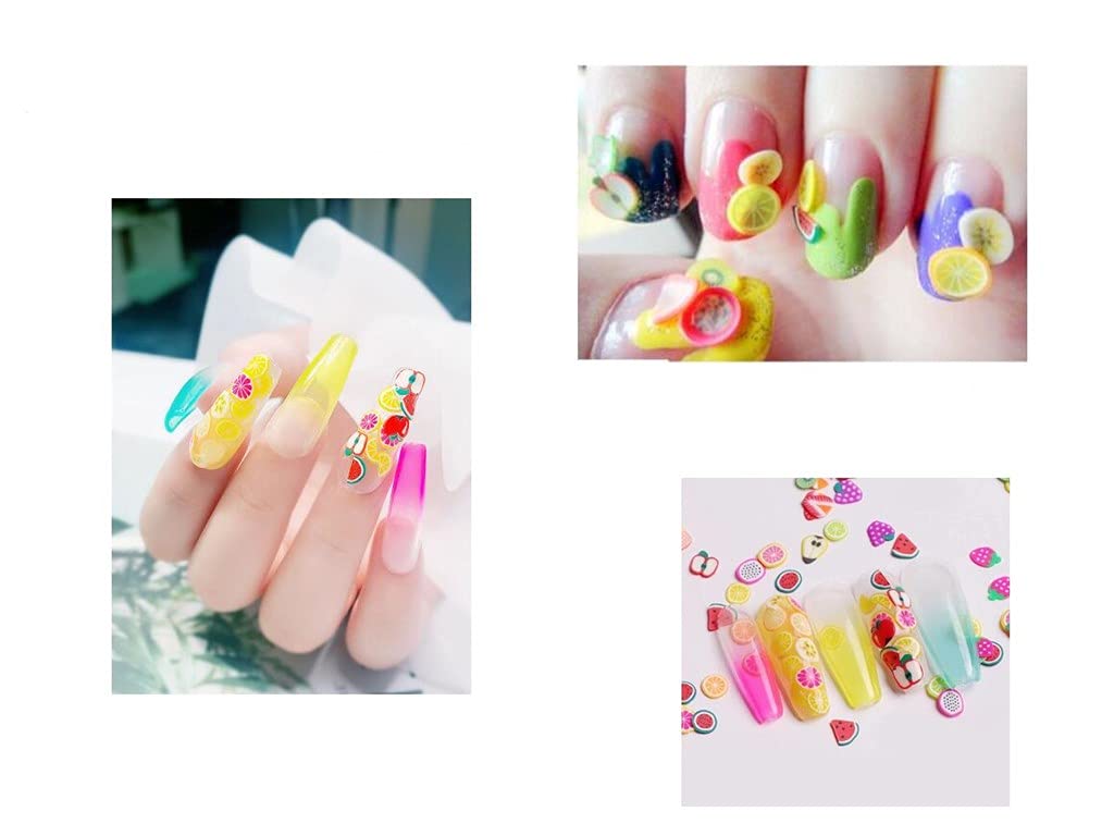 1 Box Dried Flowers & Fruit Slices for Nail Art - 3D Dry Flower Nail Stickers, Colorful Natural Real Flower Nail Decals, Fimo Fruit Slices Charms - DIY Nail Art Supplies & Slime Accessories for Manicure, Pedicure, Scrapbooking & Craft Projects