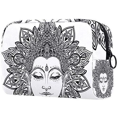 Buddha Print Makeup Bag - Portable Cosmetic Organizer for Women, Travel Toiletry Bag with Zipper - Perfect for Travel, Gym, and Everyday Use