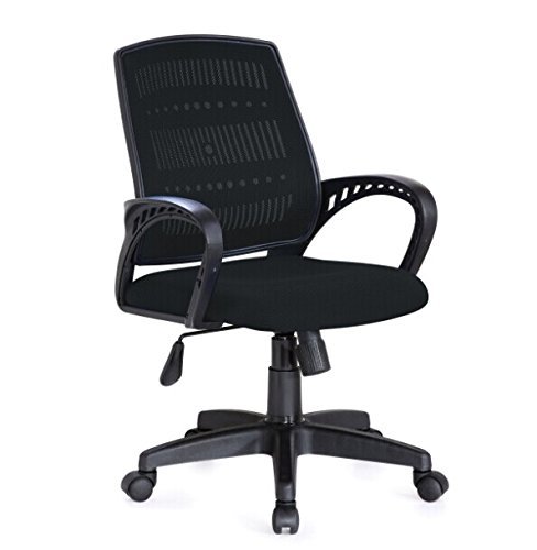 Ergonomic Mesh Mid Back Office Chair with Lumbar Support - Black - Perfect for Home Office, Gaming & Workspace Comfort