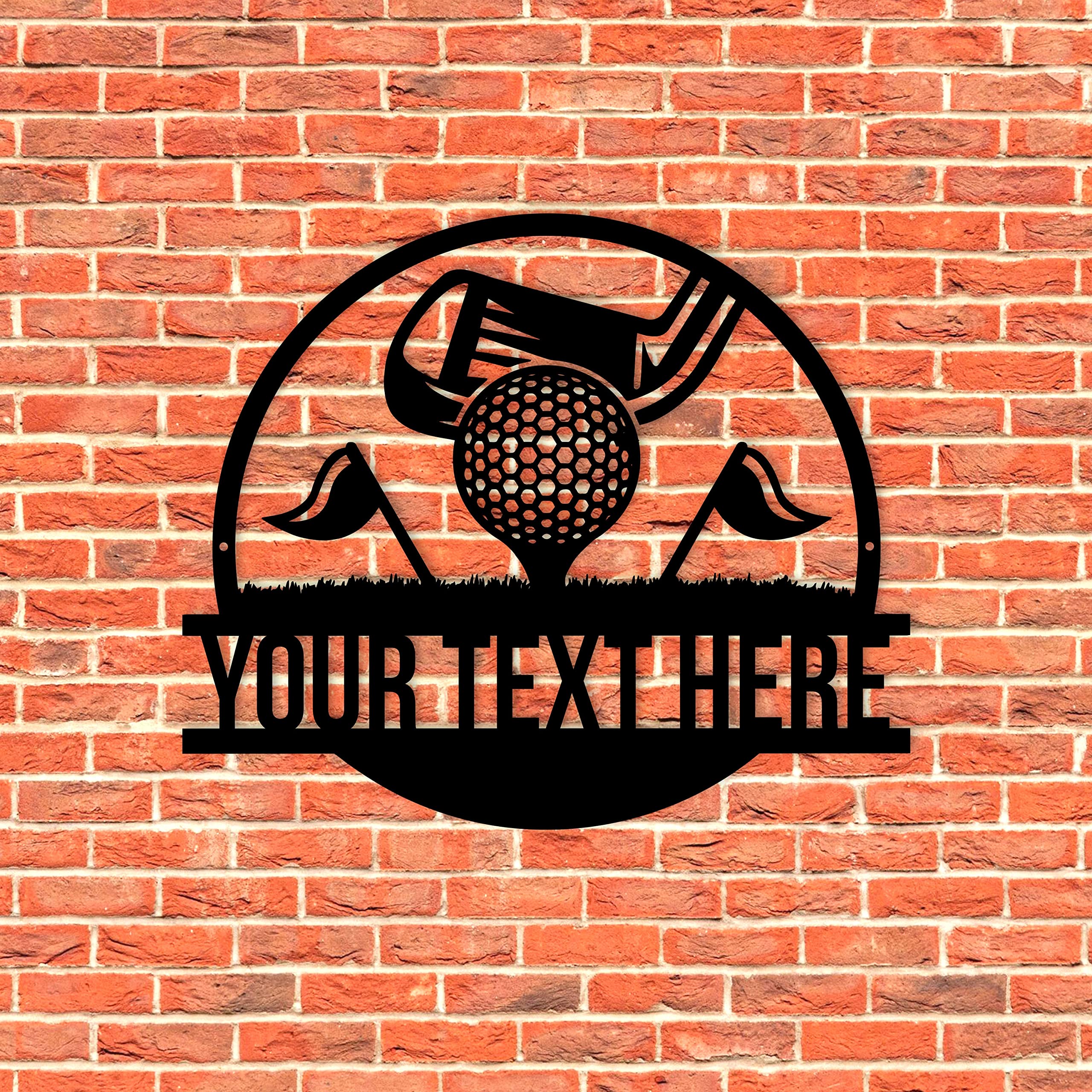 Custom Golf Metal Wall Art - Personalized 19th Hole Sign with Name | Golf Ball Monogram Decor | Unique Golf Gifts for Men & Family | Perfect for Man Cave, Home Office, or Golf Clubhouse Decor