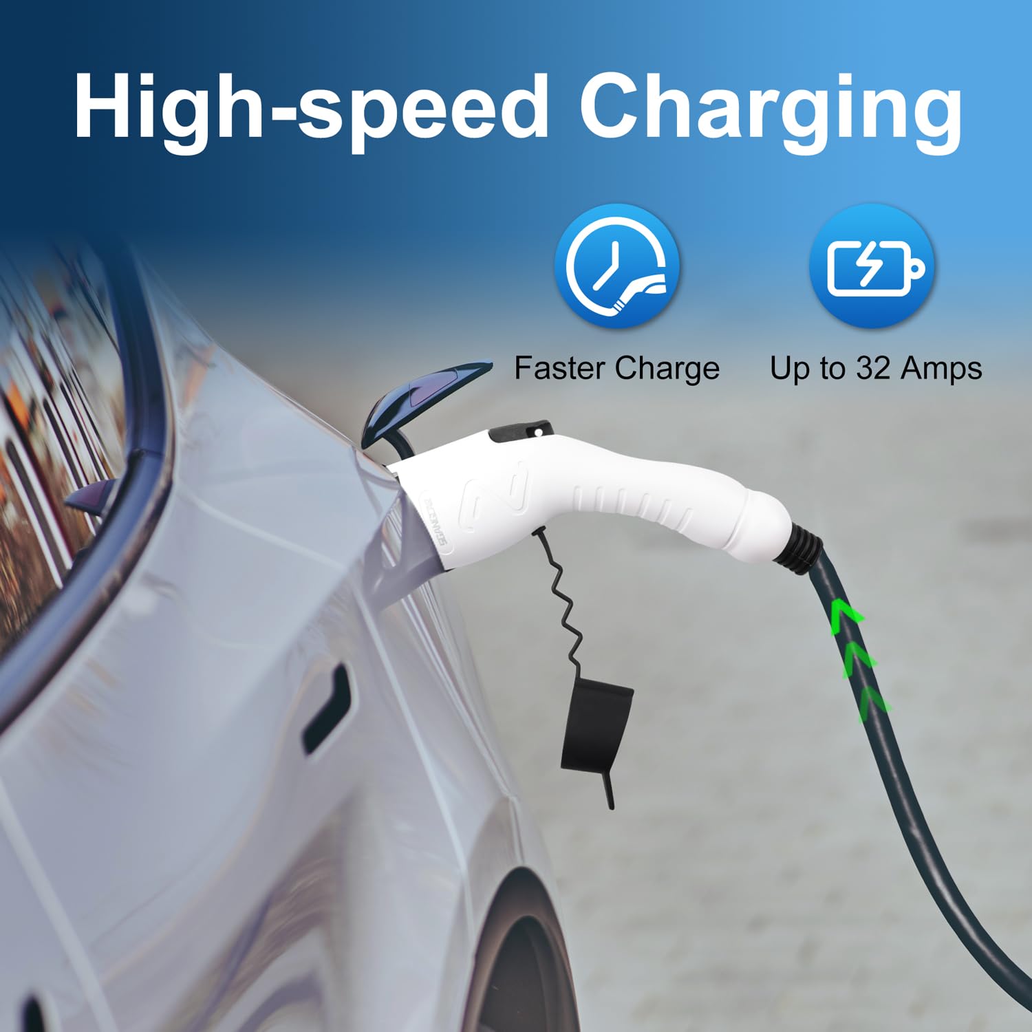 32Amp 240V Level 2 EV Charger with NEMA 14-50 Plug - Portable Home Electric Vehicle Charger | SAE J1772 Compatible | IP65 Waterproof | Adjustable Current & Timer | 20ft Cable - Perfect for Home, Garage & Outdoor Charging