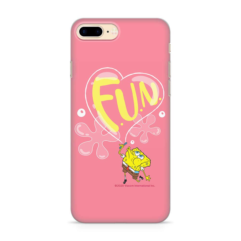 ERT GROUP SpongeBob 003 Colorful Phone Case for iPhone 7 Plus & 8 Plus - Durable Protective Cover for Daily Use, School, Work & Travel