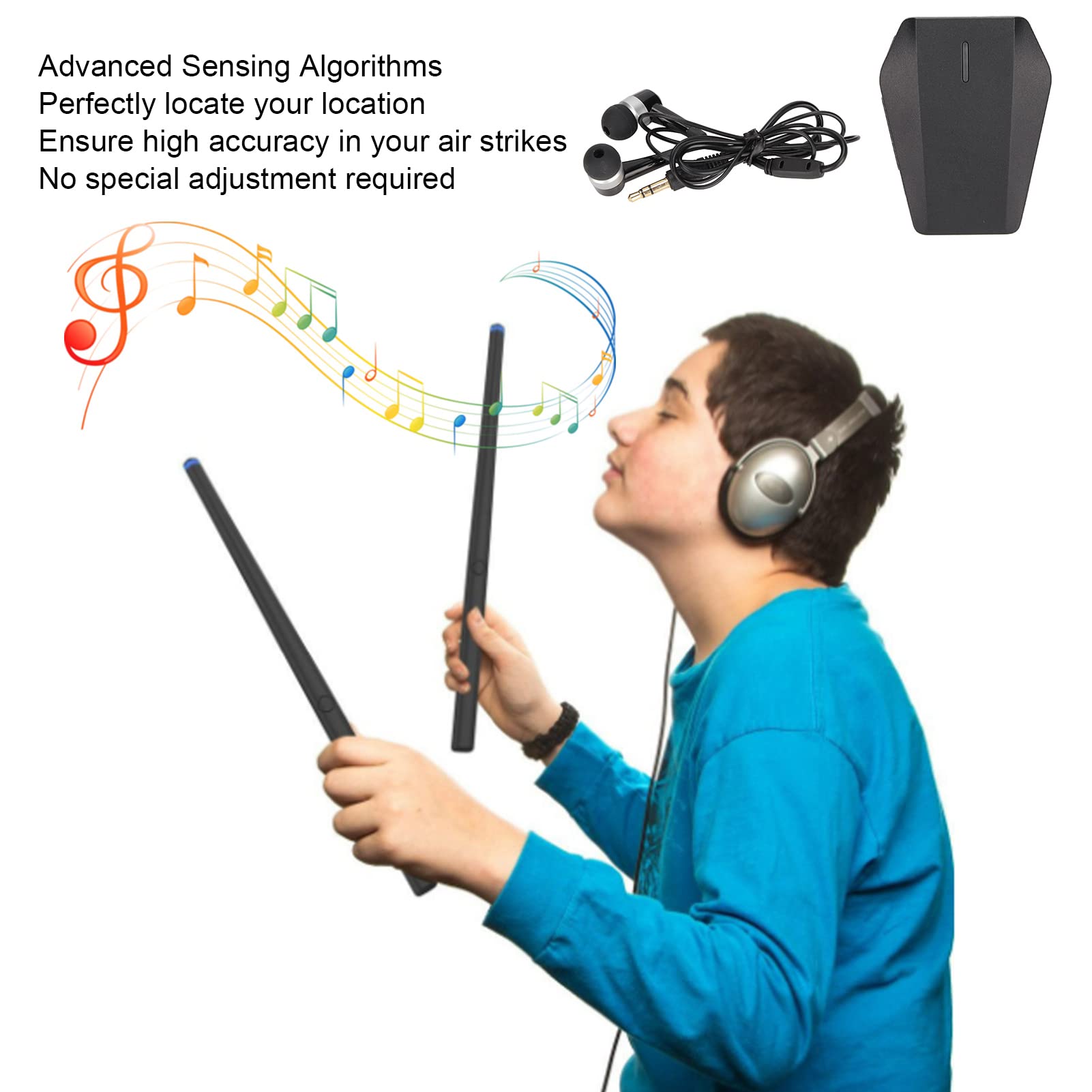 Electronic Drum Kit with Bluetooth MIDI Support - Air Drum Set with Virtual Reality Strike Technology & Somatosensory Drum Sticks - Perfect Musical Toy for Kids | Home Practice, Gaming & VR Music Experience