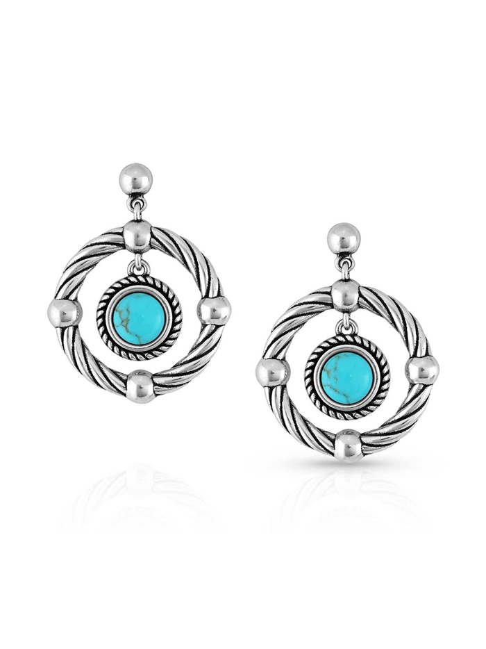 Montana Silversmiths ER5304 Women's Turquoise Earrings in Sterling Silver - Southwest Style Dangle Earrings for Casual Wear & Special Occasions