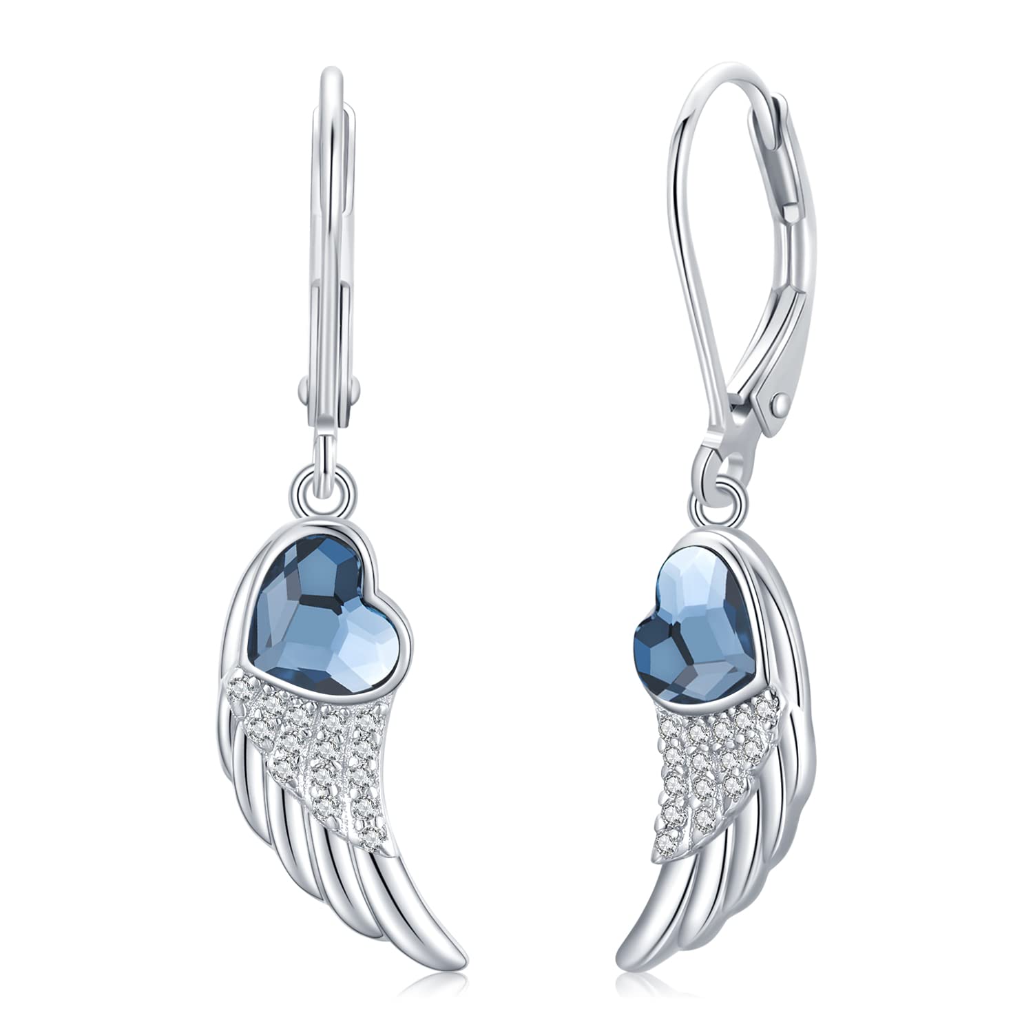 925 Sterling Silver Angel Wing Earrings for Women - Elegant Dangle Lever Back Earrings - Perfect Jewelry Gift for Birthday, Anniversary & Special Occasions