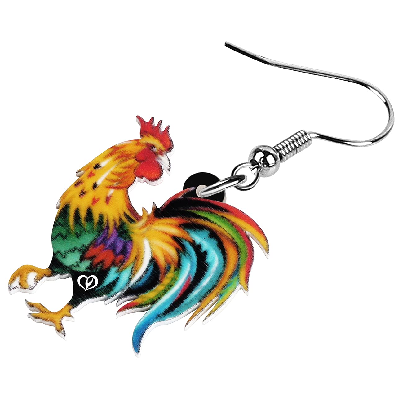 NEWEI Acrylic Cute Chicken Earrings - Dangle Charms Farm Animal Jewelry for Women | Unique Gifts for Chicken Lovers, Farm Enthusiasts & Animal-Themed Fashion | Perfect for Country Style, Farmhouse Decor & Themed Parties