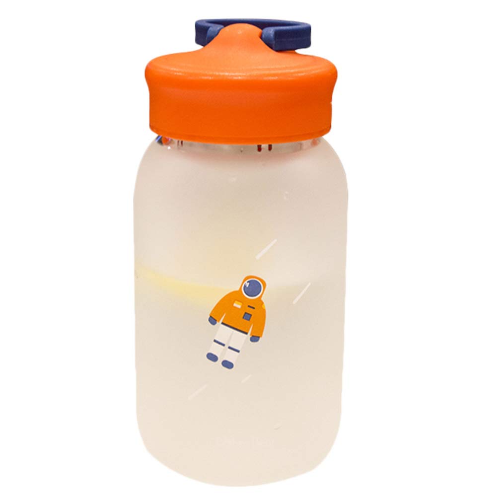 Astronaut Print Glass Water Bottle for Kids - Leak-Proof Lid, BPA-Free, Travel Tumbler - Perfect for School, Outdoor Activities & Space-Themed Parties