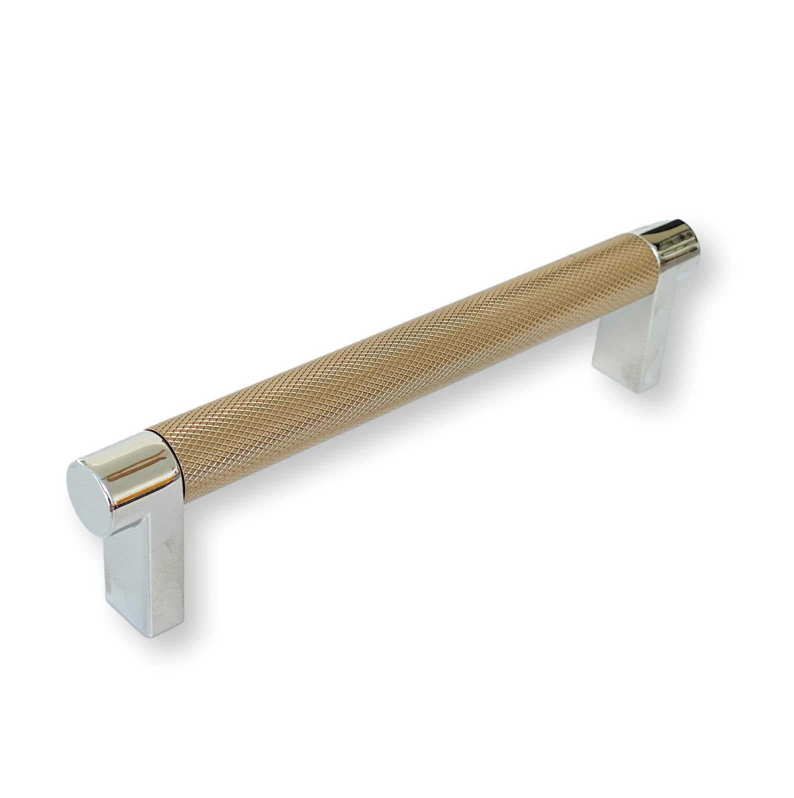 Premium Knurled Select Champagne Bronze & Nickel Drawer Pulls - Elegant Cabinet Handles for Kitchen, Bathroom & Furniture Upgrade