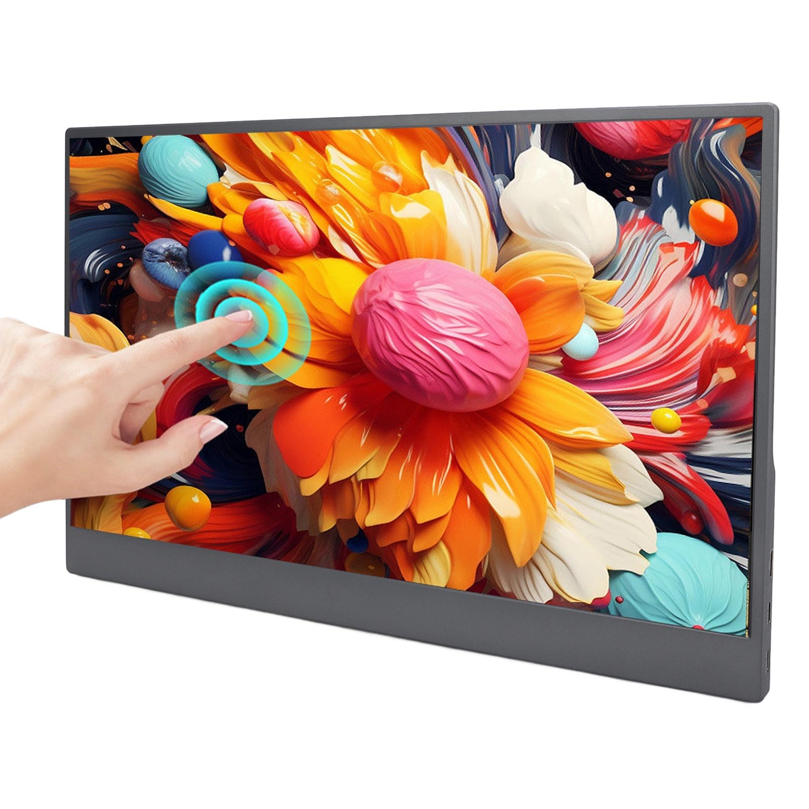 15.6 Inch Portable Monitor - 1920x1080 FHD IPS Screen, 60Hz Refresh Rate, Built-in Speakers, External Display for Laptop/PC - Perfect for Business Travel, Gaming & Home Office Setup